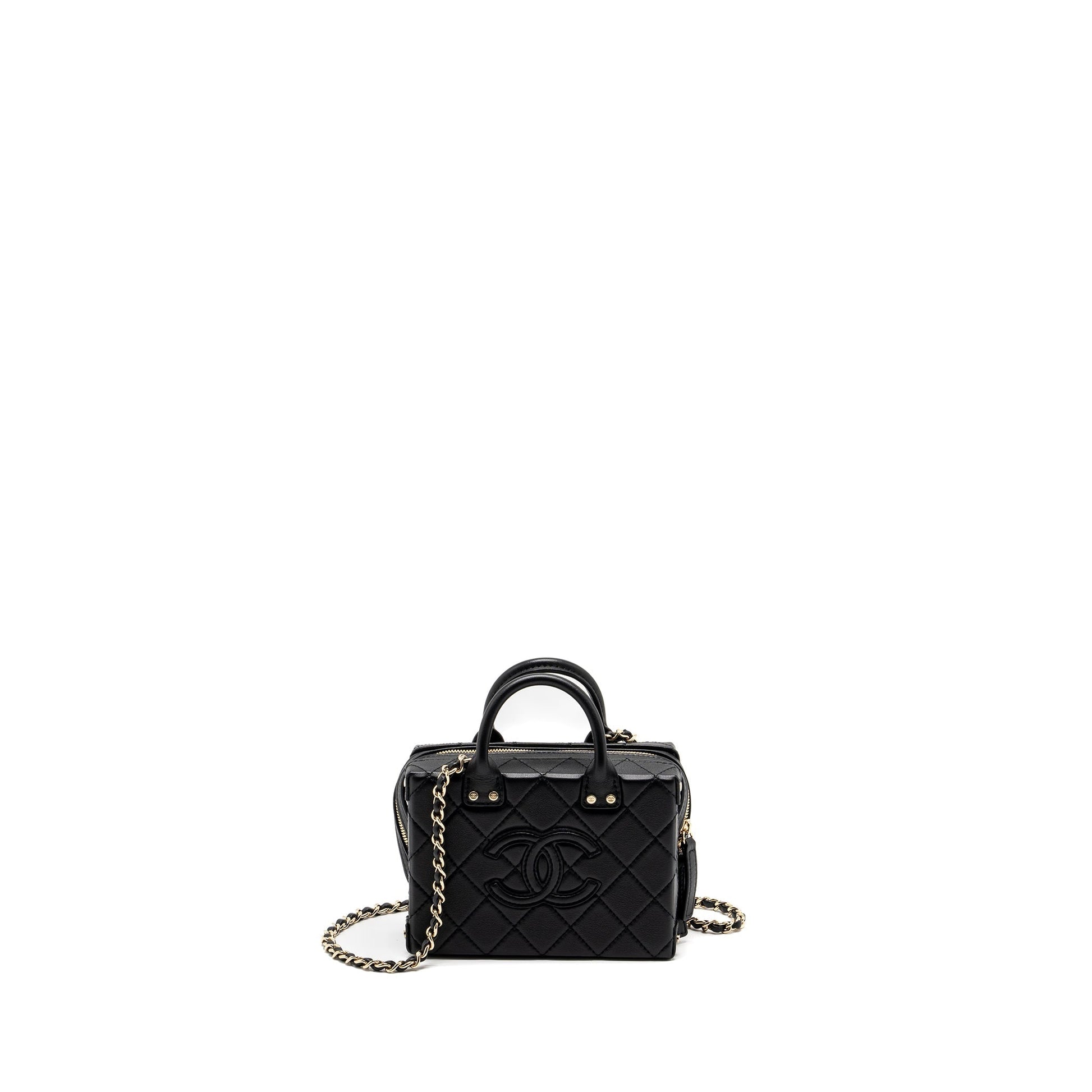 Chanel 22B Vanity Calfskin GHW Microchip Black Small Handbag