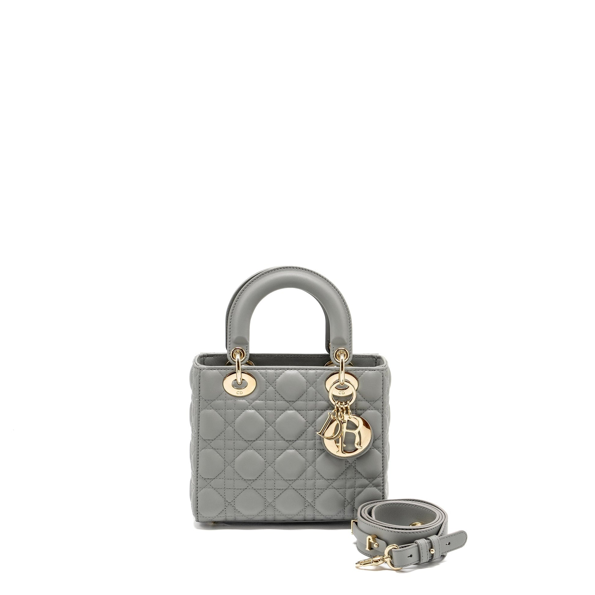 Dior My Lady Lambskin Grey Handbag Small Travel Bag