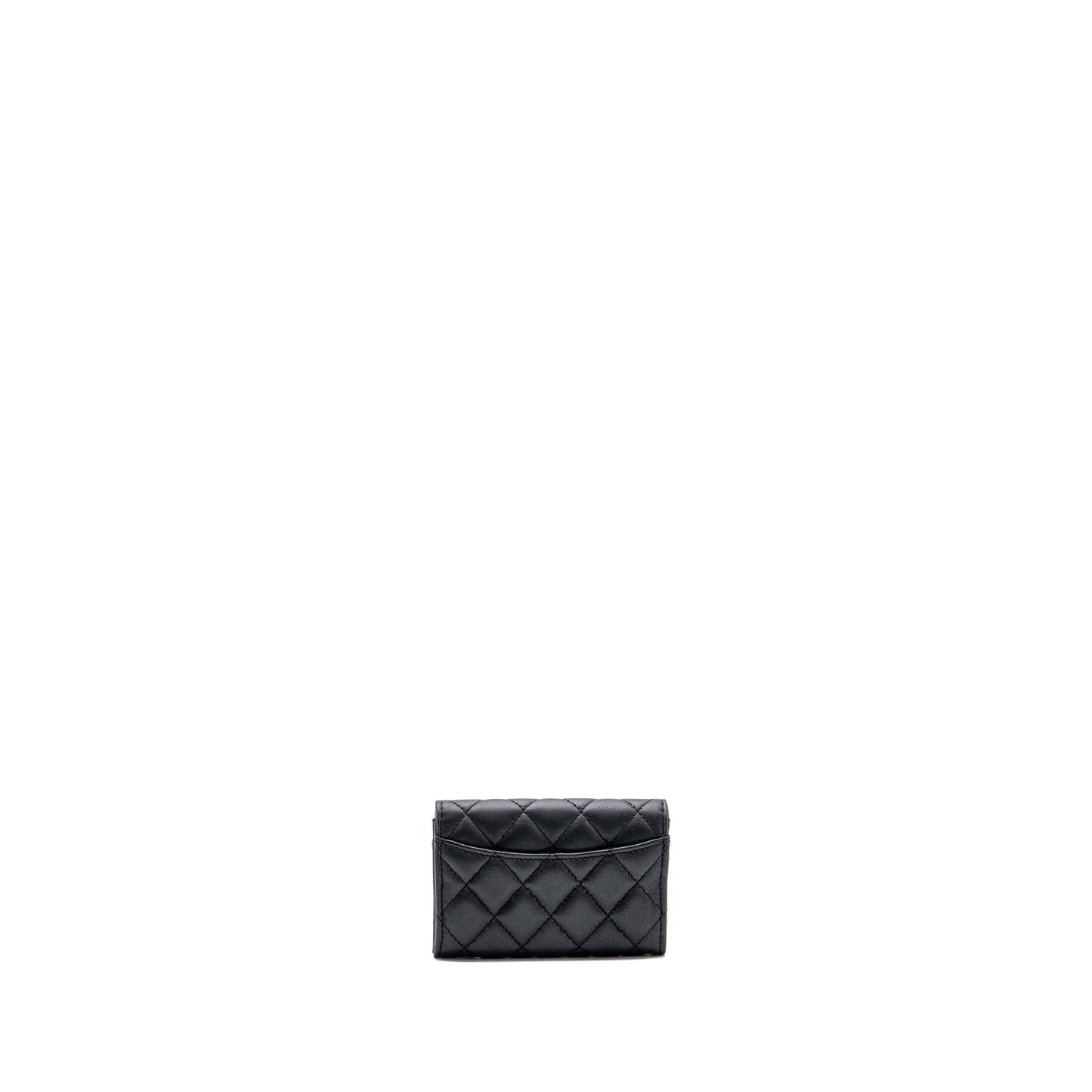 Chanel Classic Flap Card Holder Lambskin So Black Wallet Case