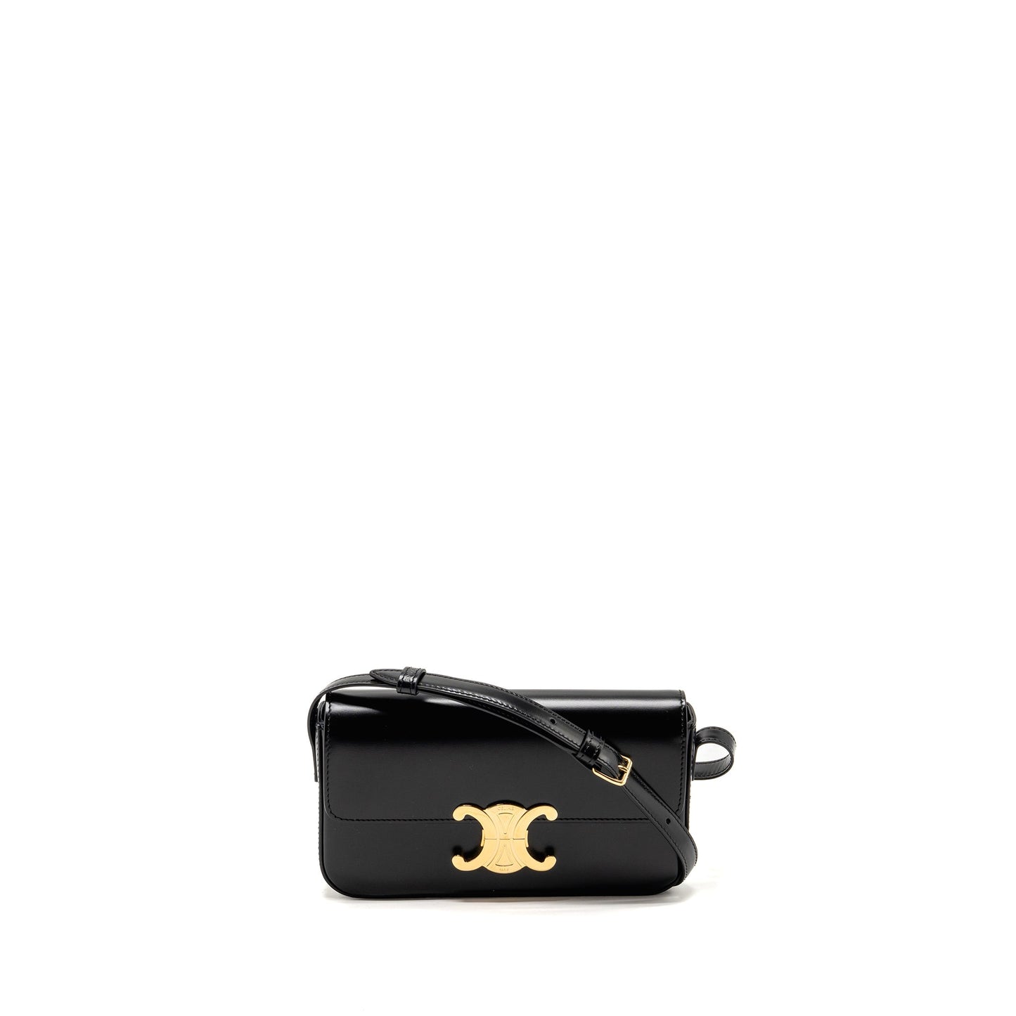 Luxury Triomphe Shoulder Bag Calfskin Ghw Black