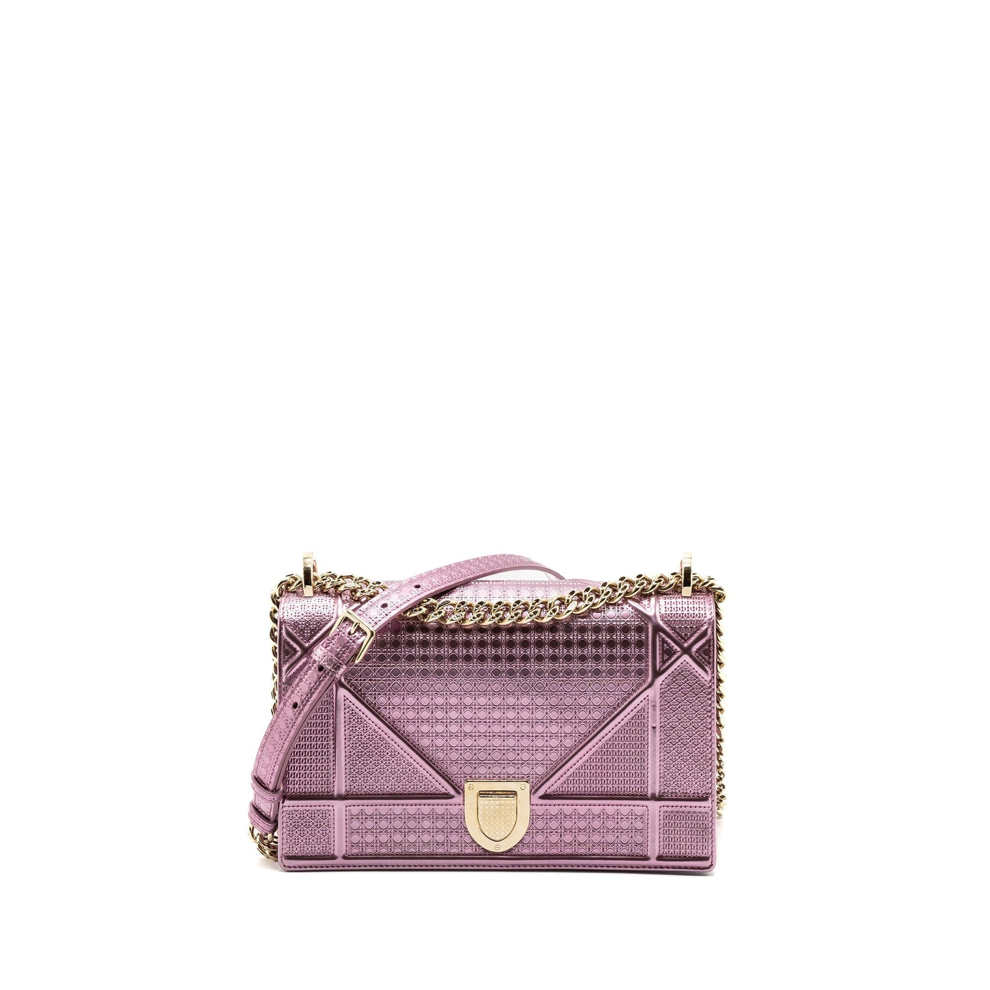 Dior ama Purse Metallic Handbag Pink Travel Bag