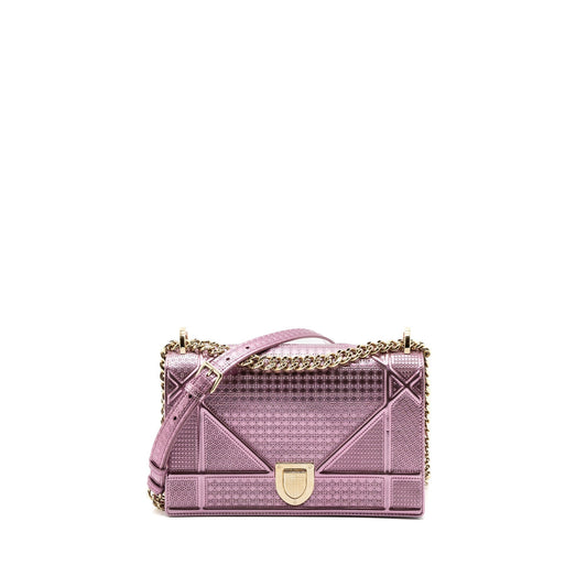 Dior ama Purse Metallic Handbag Pink Travel Bag