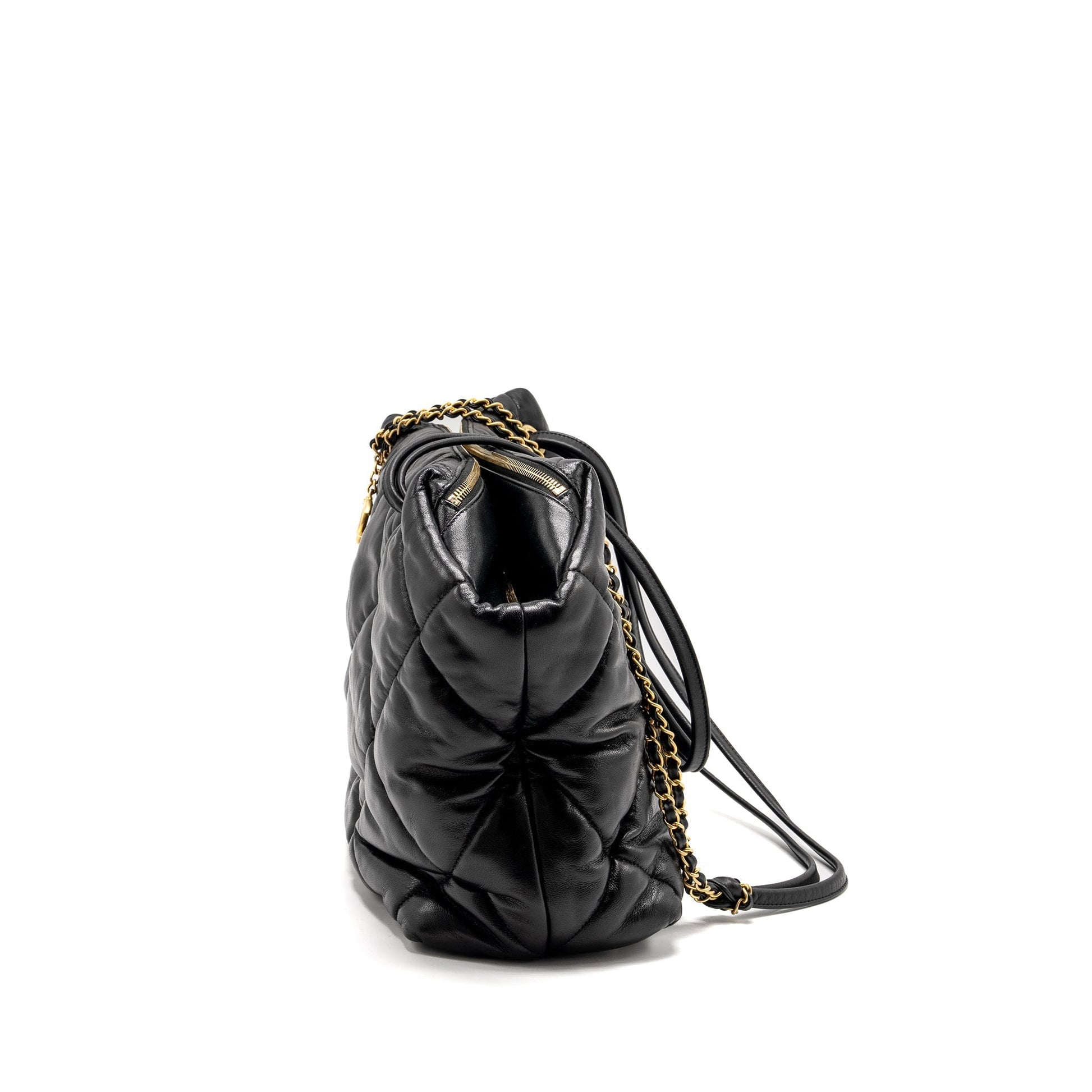 Chanel New York Bowling Quilted Lambskin GHW Black Handbag