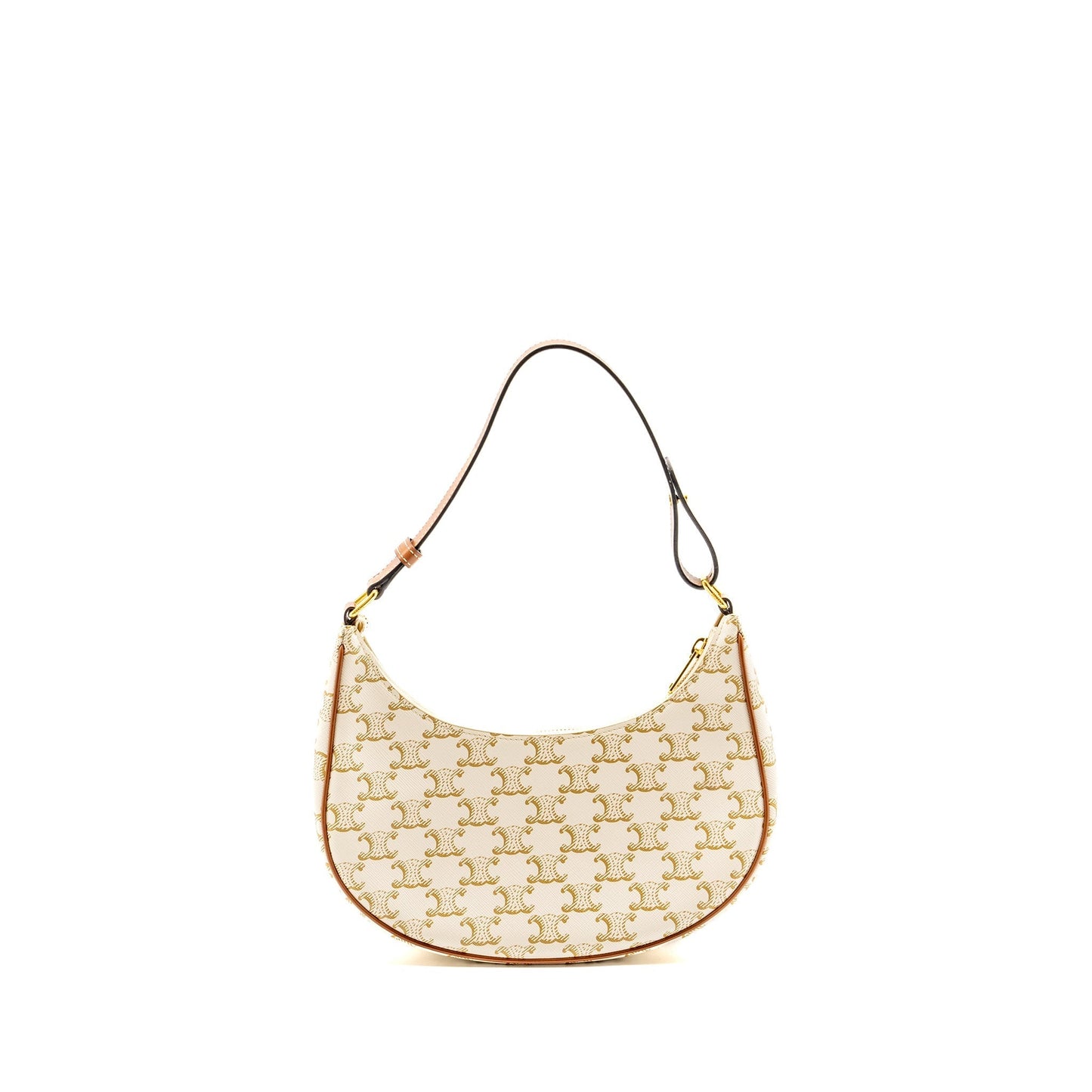 Celine Medium Ava Purse Triomphe Calfskin Handbag Canvas White Travel Bag