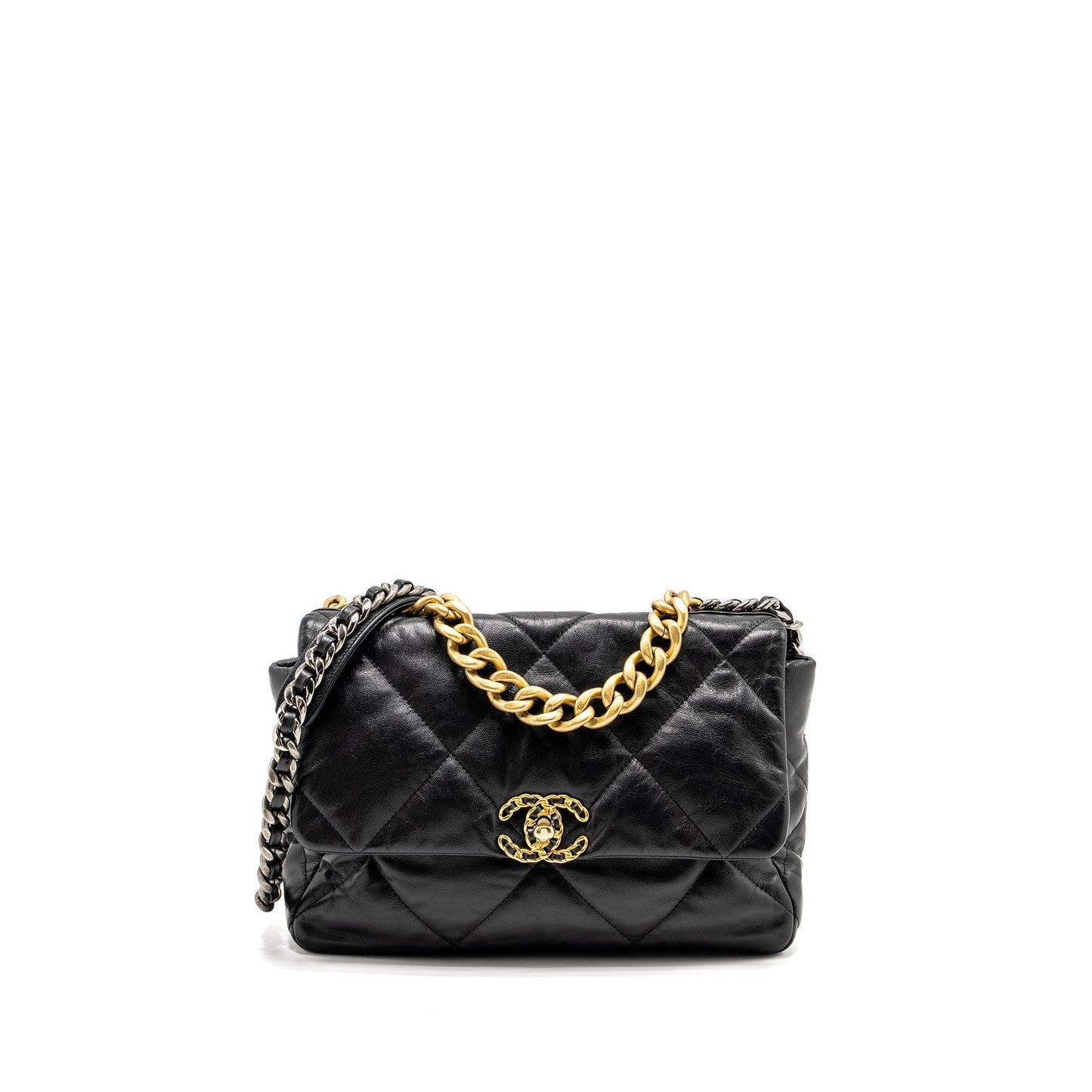 Chanel 19 goatskin Hardware Multicolour Black Handbag 6