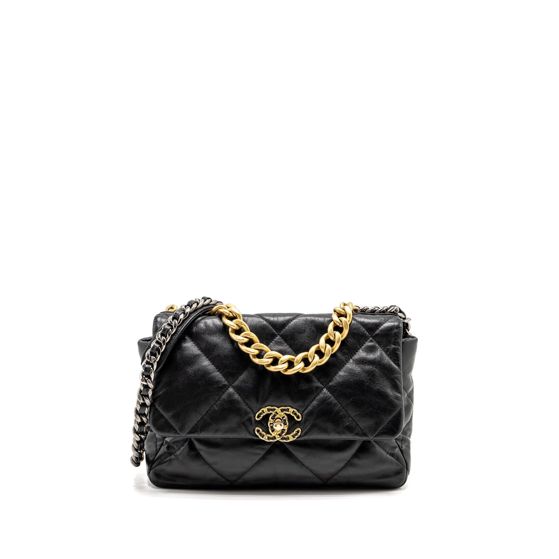 Chanel 19 goatskin Hardware Multicolour Black Handbag 6