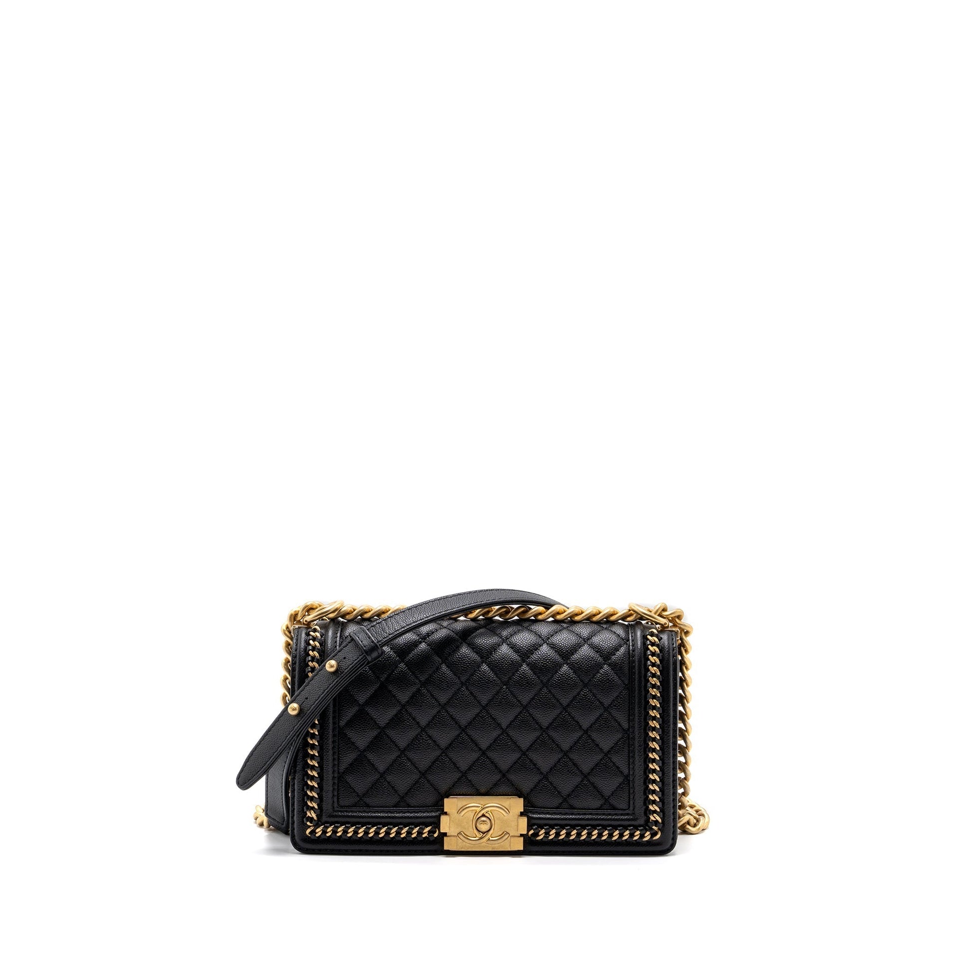 Chanel Boy Limited Edition Caviar GHW microchip Black Handbag