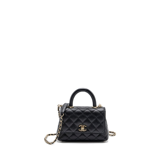 Chanel Coco Handle Extra Caviar LGHW Microchip Black Mini Bag
