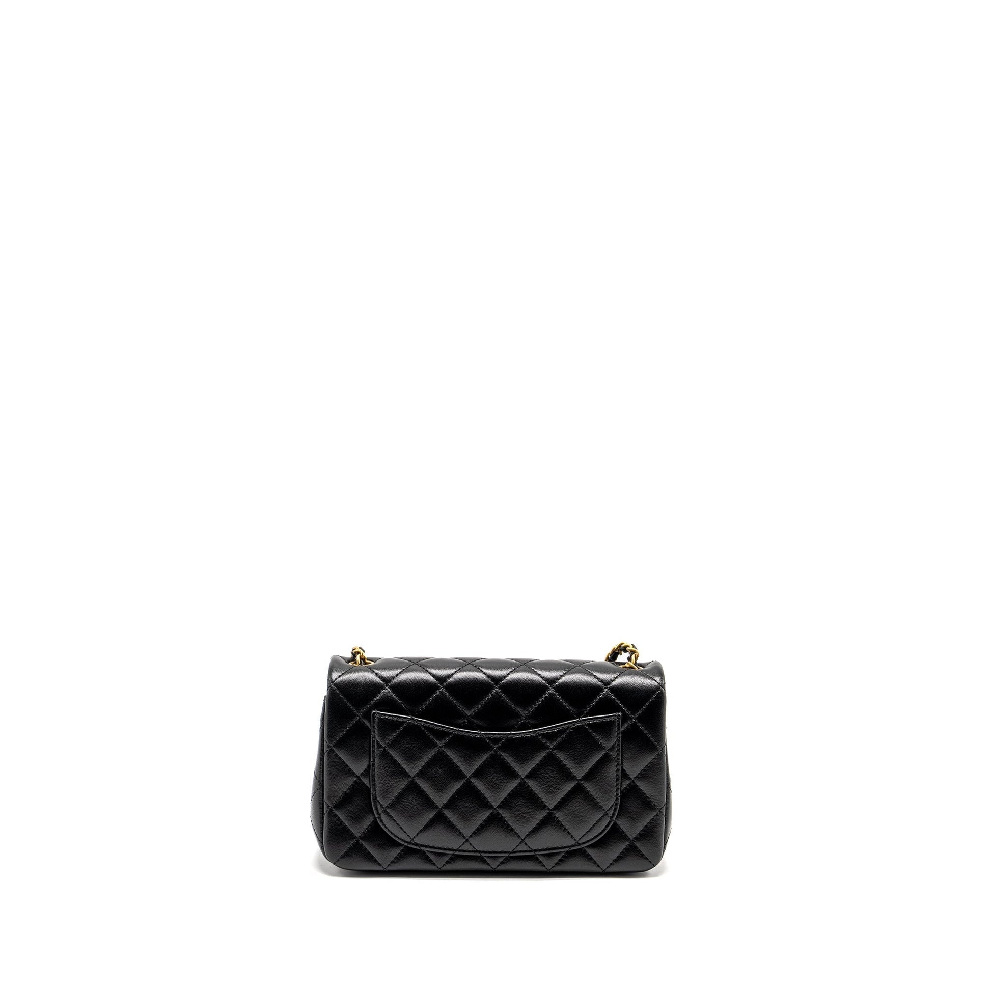 Chanel 24k Pearl Crush Rectangular Flap Shiny Black Shoulder Bag Ghw Microchip