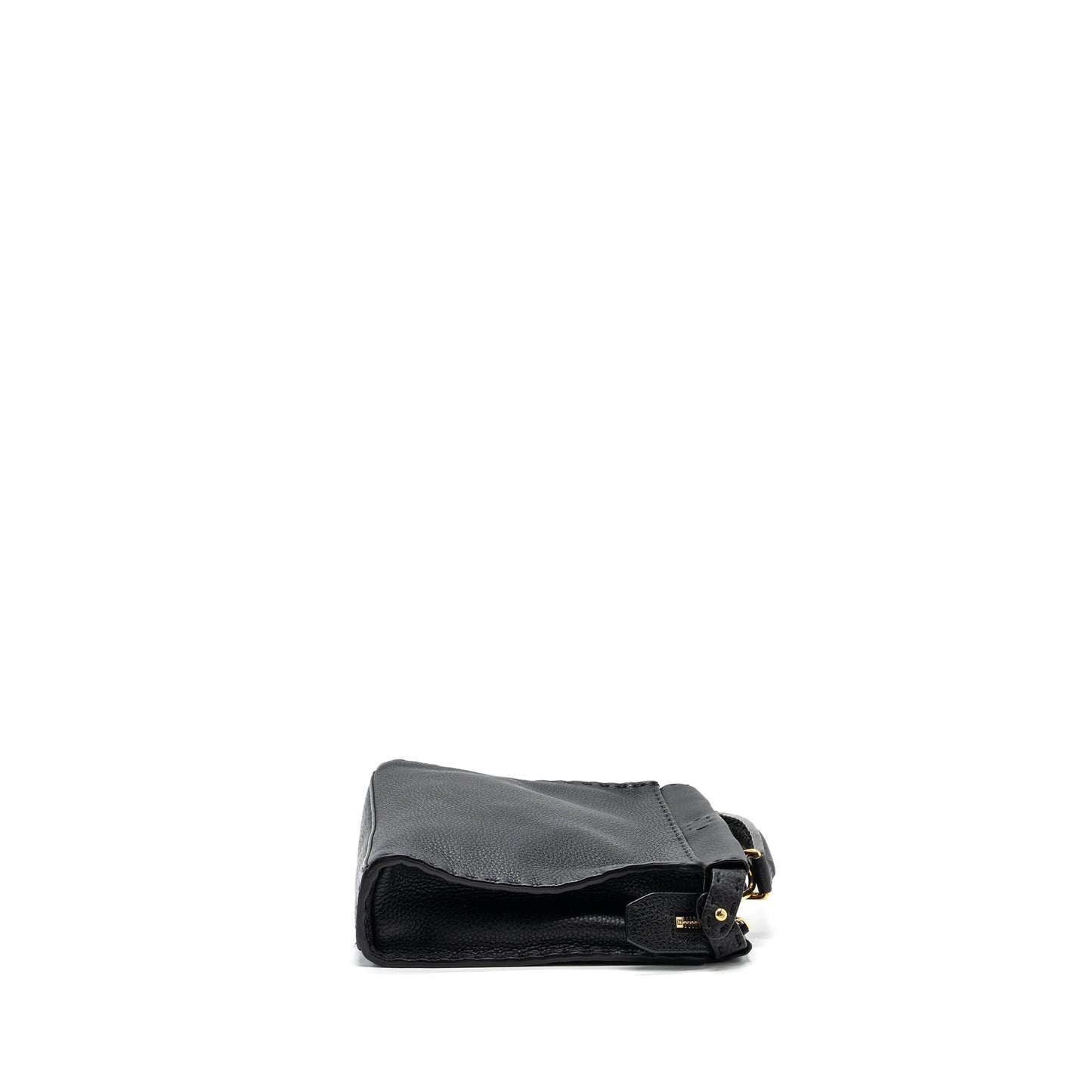 Fendi Peekaboo Fit Selleria Purse With Topstiching Leather Black Mini Travel Bag