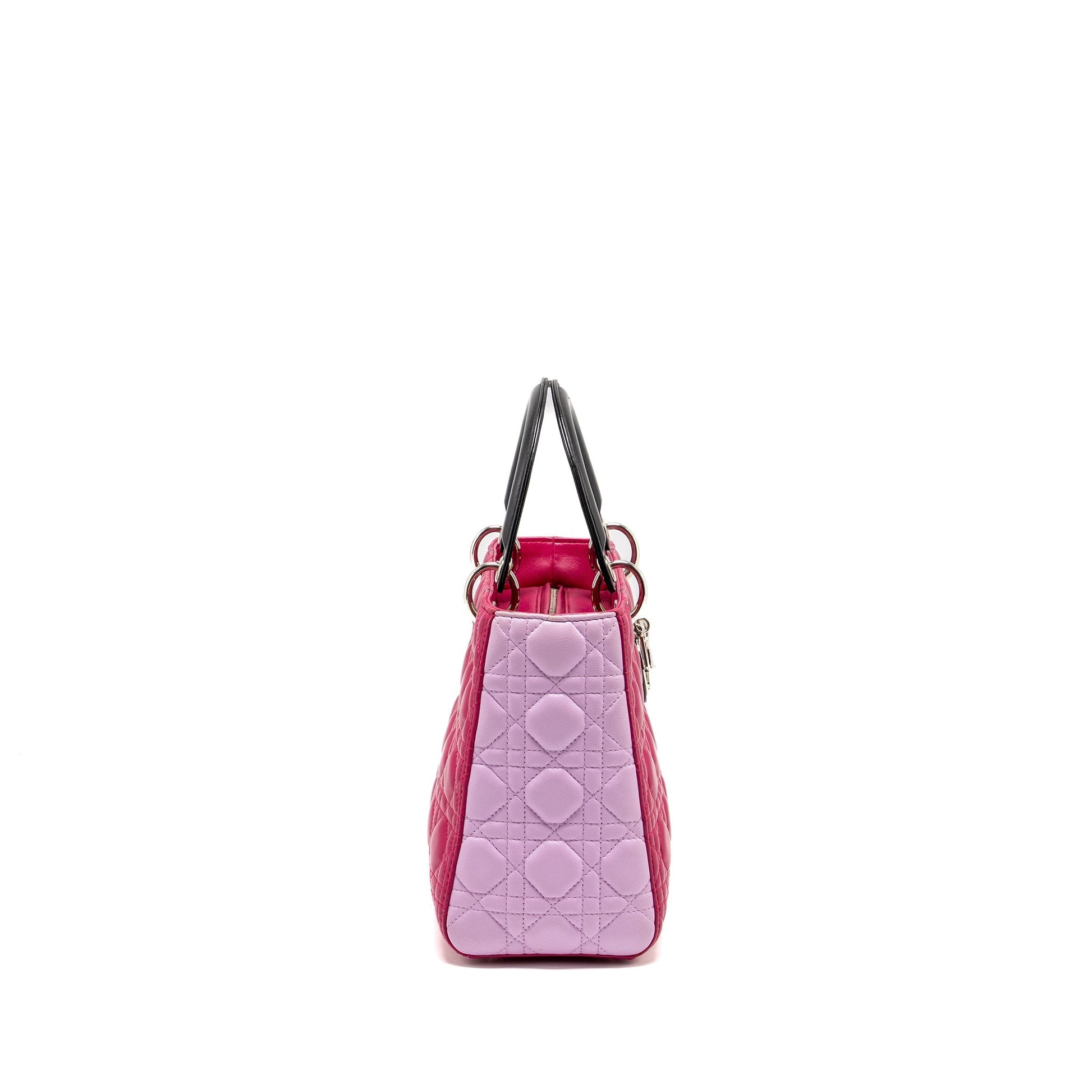 Dior Lady Lambskin Multicolour Handbag Pink Medium Travel Bag
