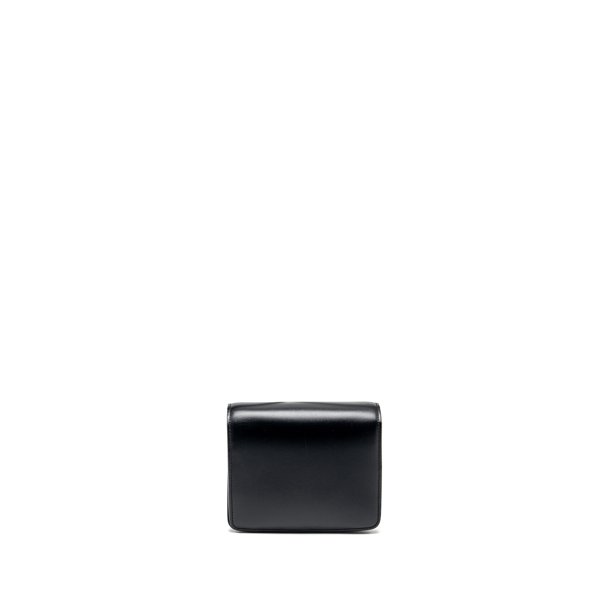 Celine Classic Box Purse Calfskin Handbag Black Mini Travel Bag