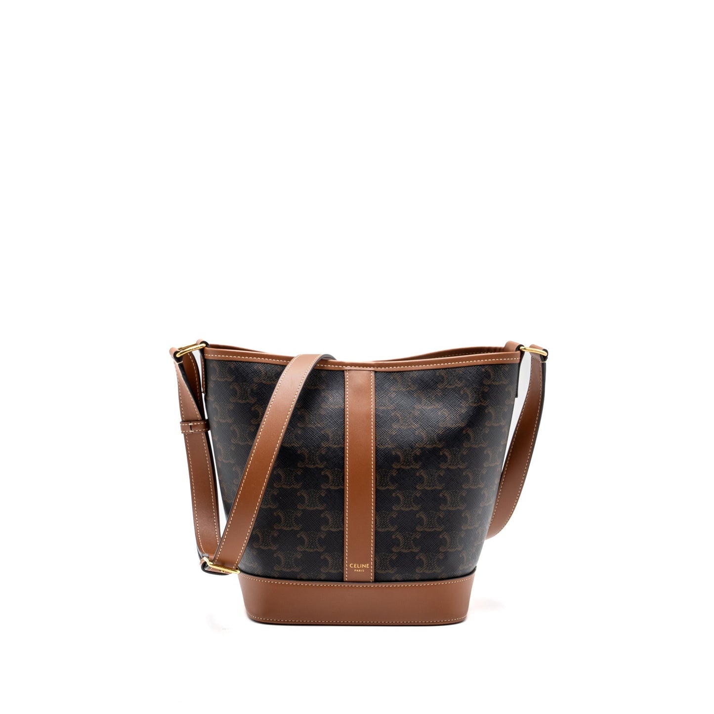 Celine Bucket Purse Triomphe Handbag Leather Canvas Bucket Bag