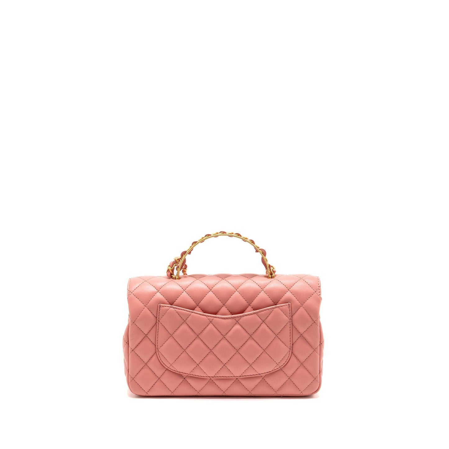 Chanel 23k detail top handle flap Lambskin Pink Shoulder Bag