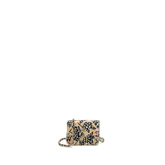 Chanel Fabric LGHW Microchip Multicolour Clutch Bag