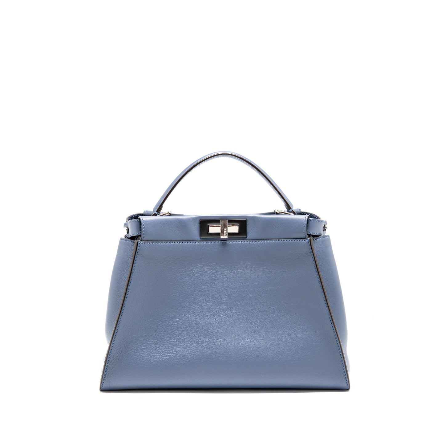 Fendi Peekaboo Calfskin Multicolour Hardware Handbag Blue Medium Travel Bag