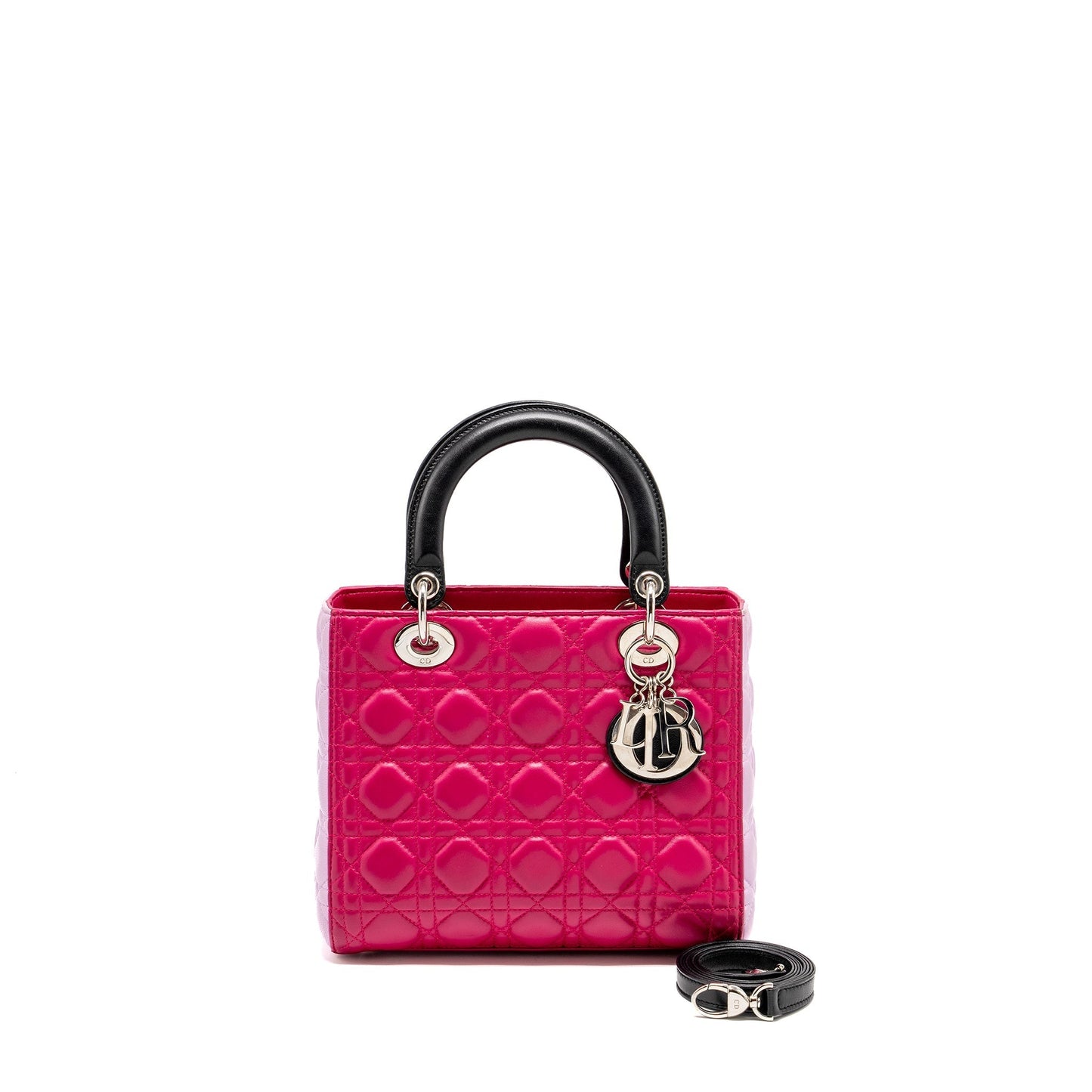 Dior Lady Lambskin Multicolour Handbag Pink Medium Travel Bag