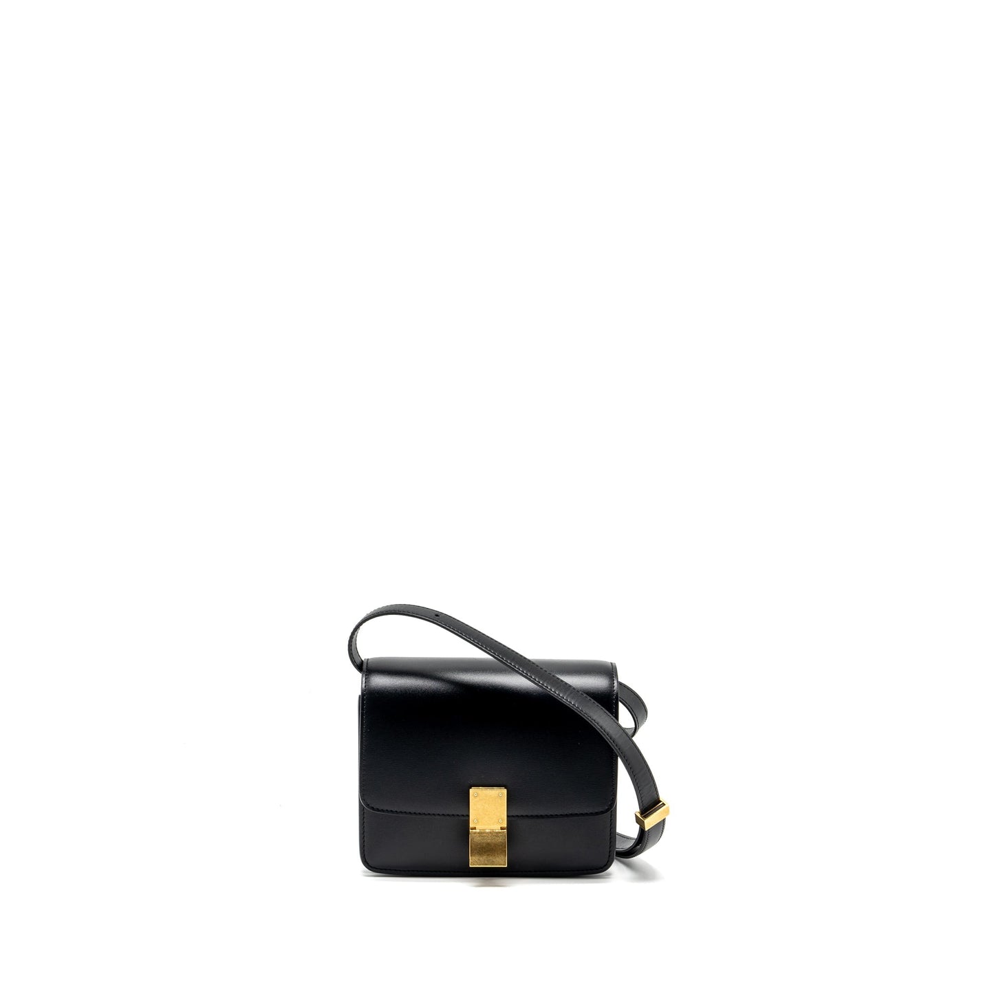 Celine Classic Box Purse Calfskin Handbag Black Mini Travel Bag