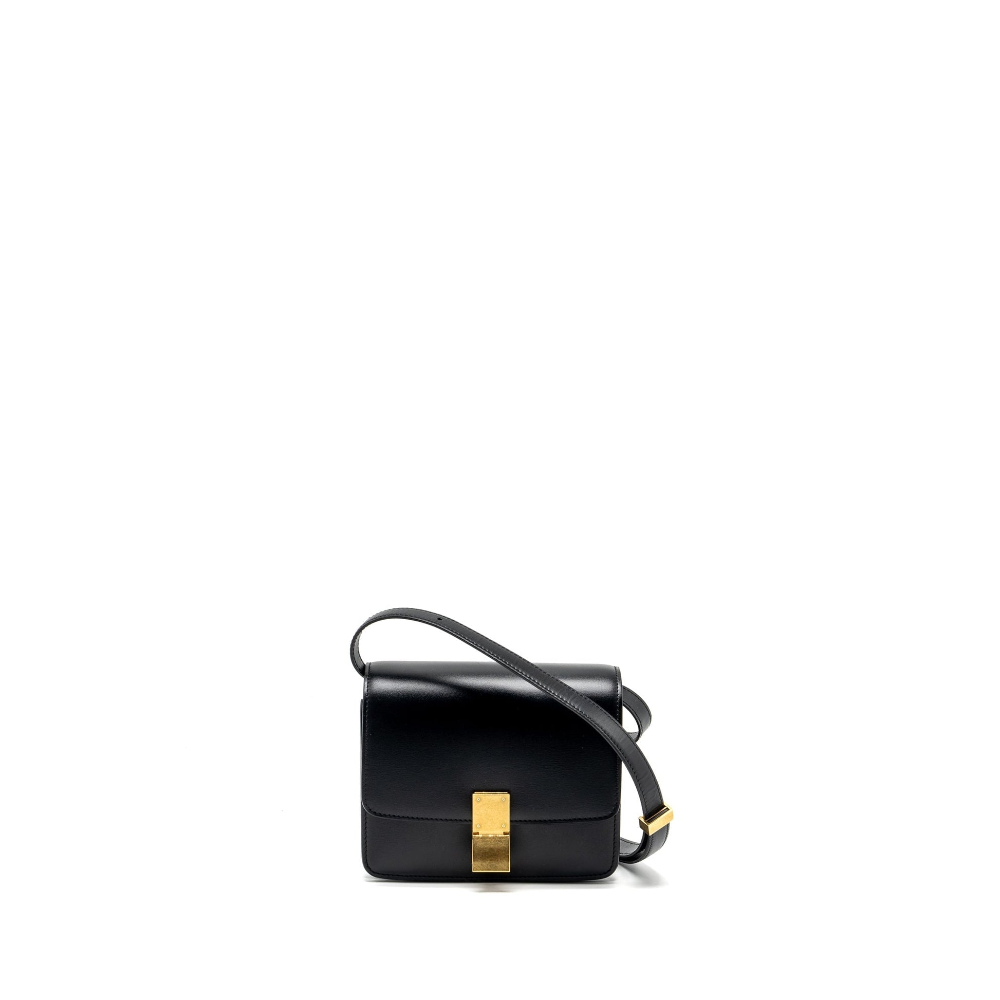 Celine Classic Box Purse Calfskin Handbag Black Mini Travel Bag