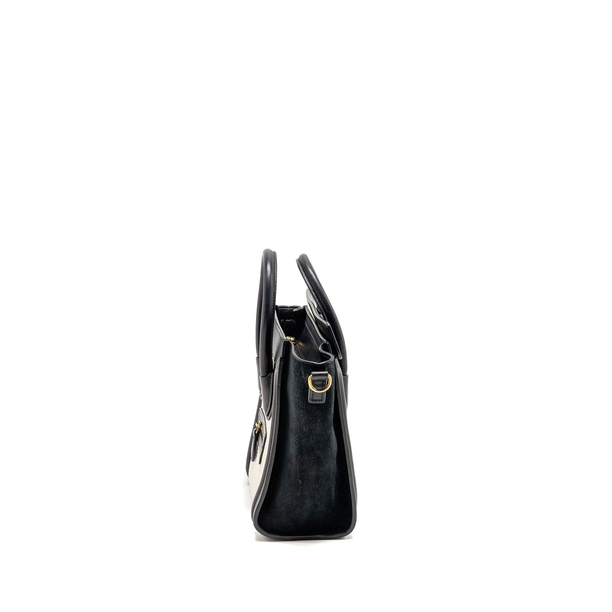Luxury Nano Luggage Bag Calfskin Ghw Black White Travel Bag