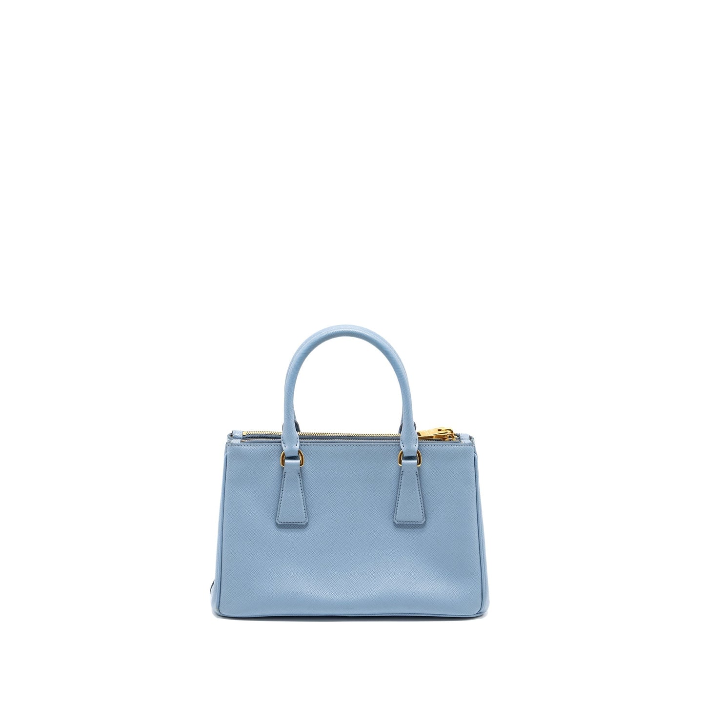 Prada Saffiano Tote Purse Calfskin Light Handbag Blue Small Tote Bag