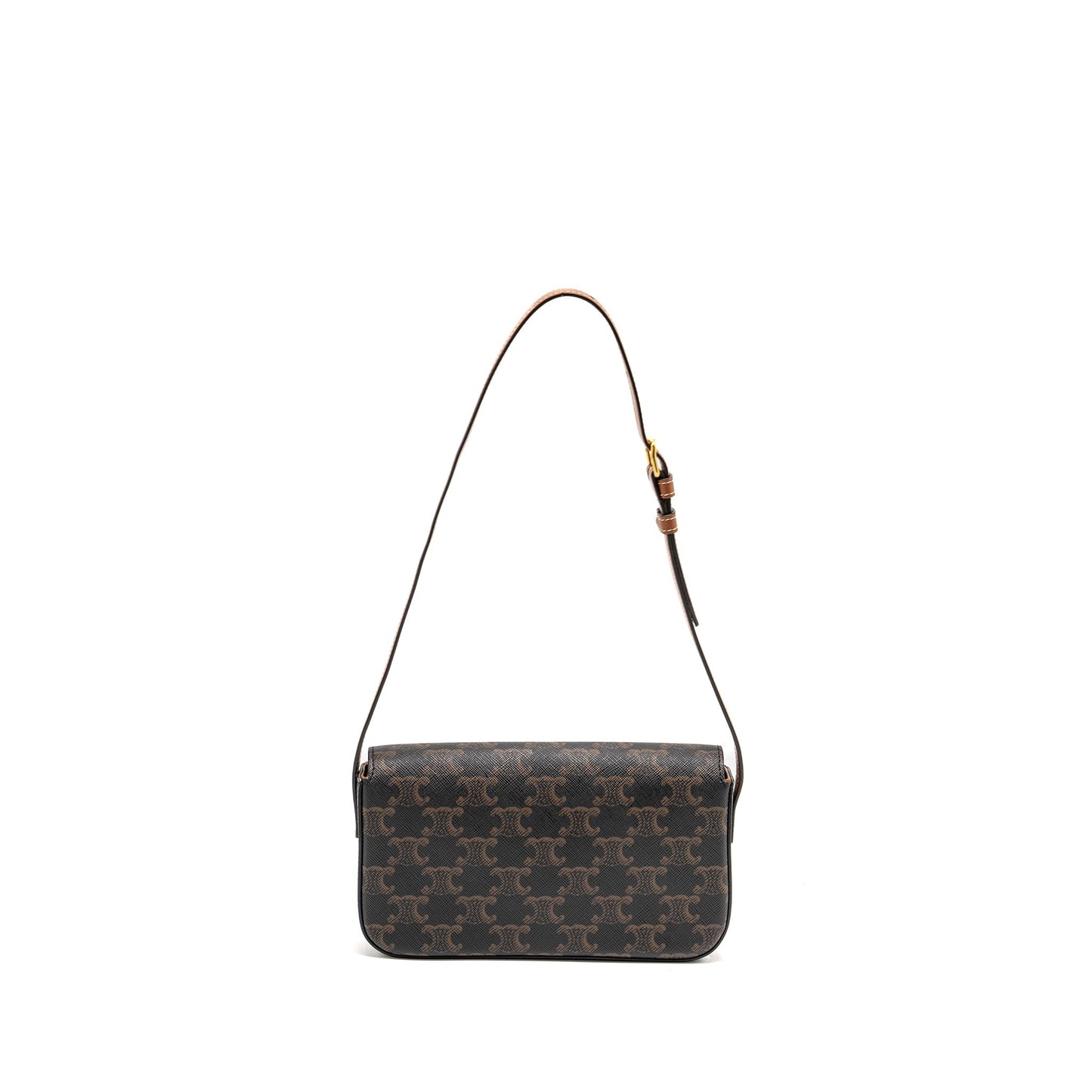 Celine Triomphe Purse Calfskin Handbag Tan Mini Travel Bag