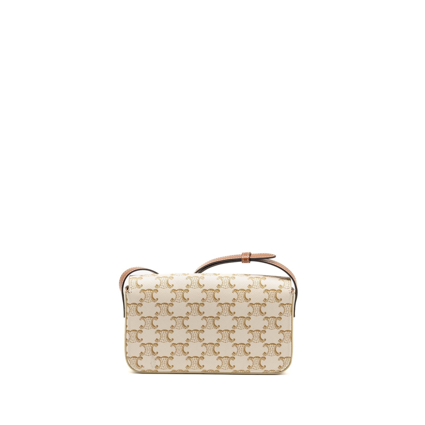 Celine Triomphe Shouder Purse Triomphe Calfskin Handbag Canvas White Travel Bag