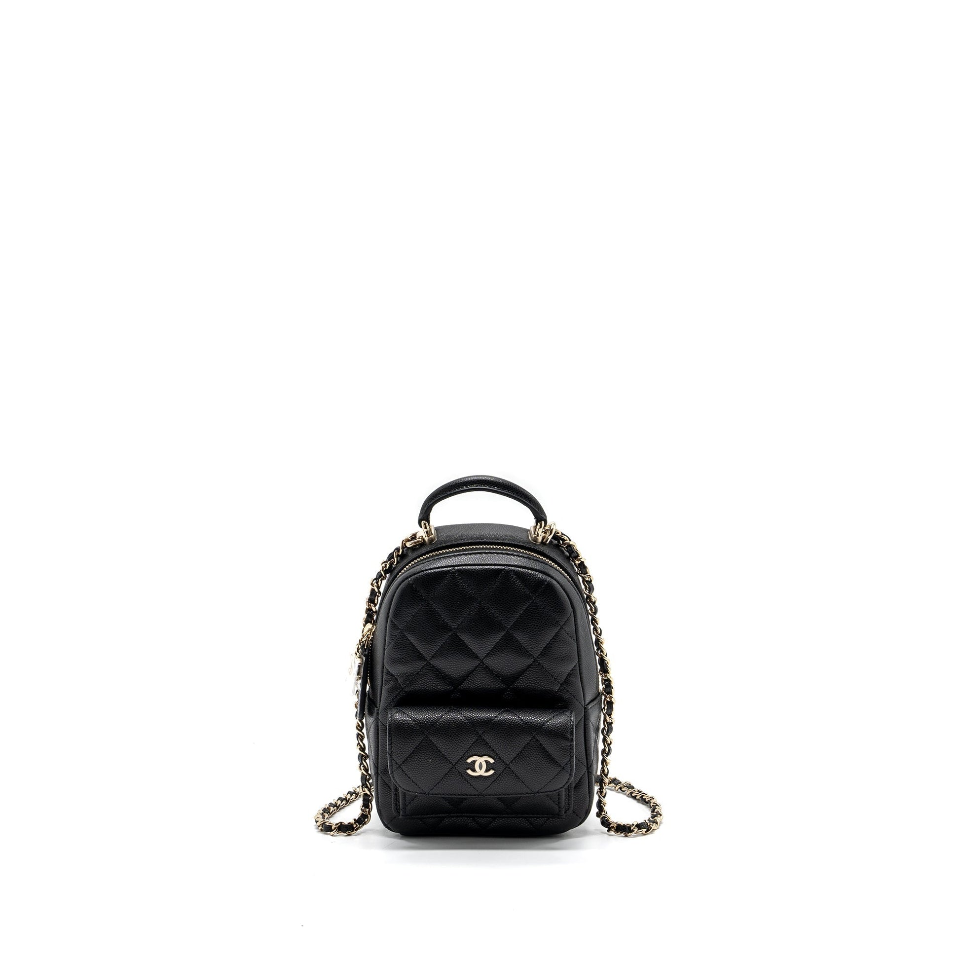 Chanel 24C backpack caviar LGHW microchip Black Crossbody Bag