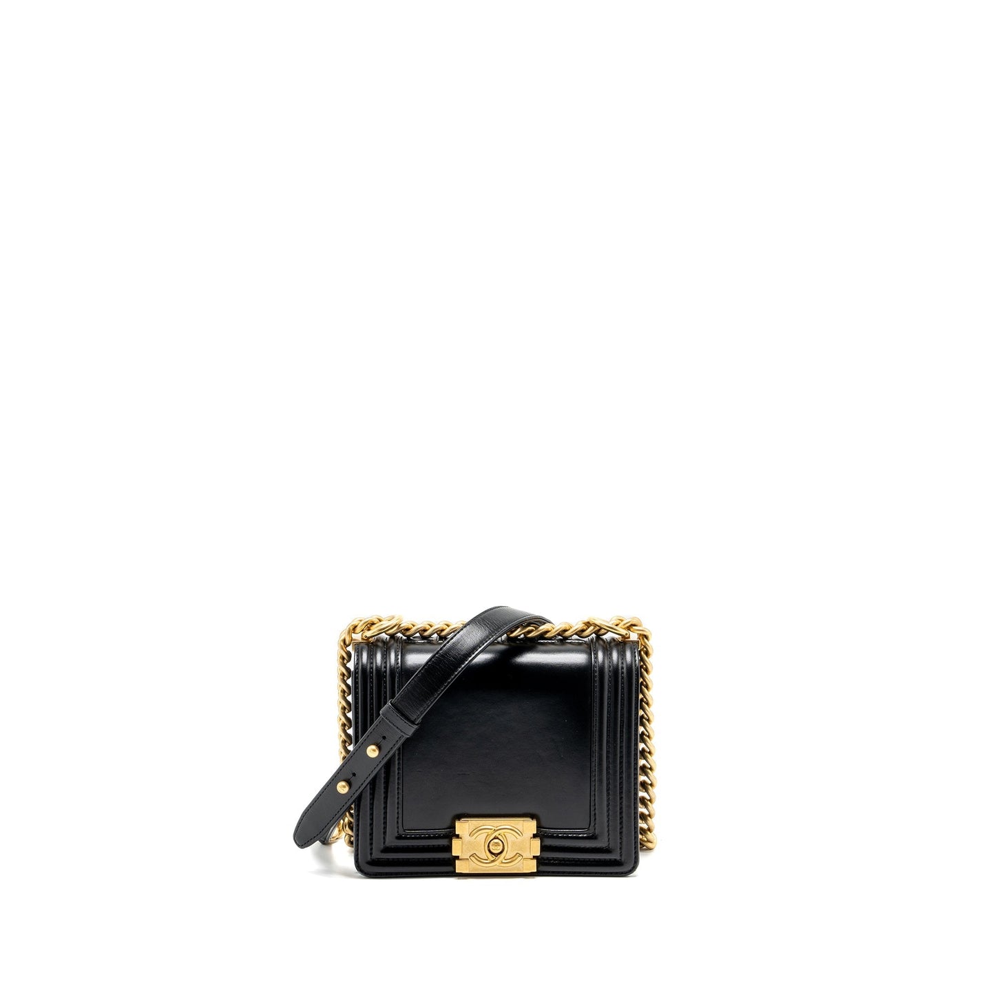 Chanel square boy limited edition calfskin GHW Black Mini Bag