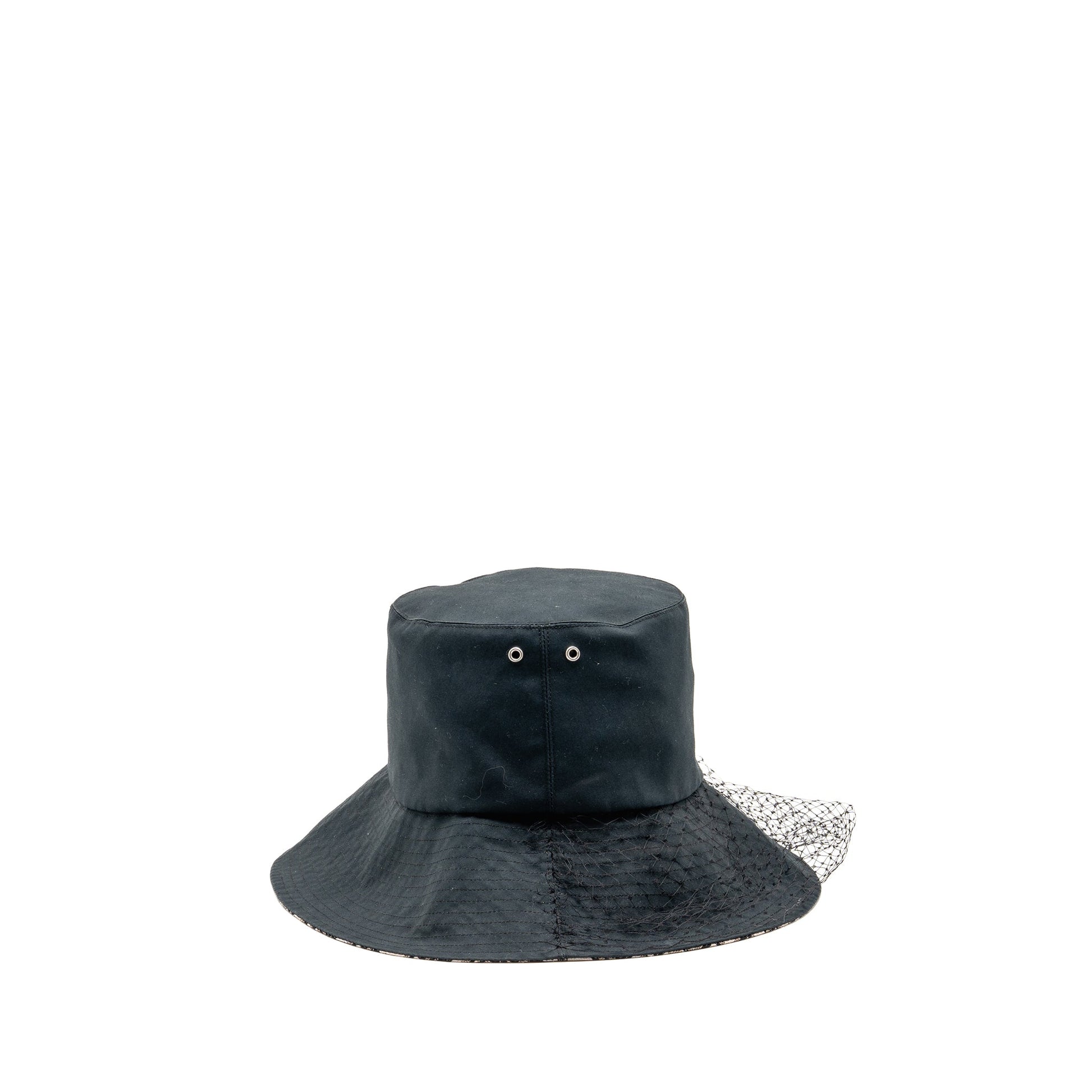 Dior Size Teddy D Brim Hat With Veil Black Bucket Bucket Bag