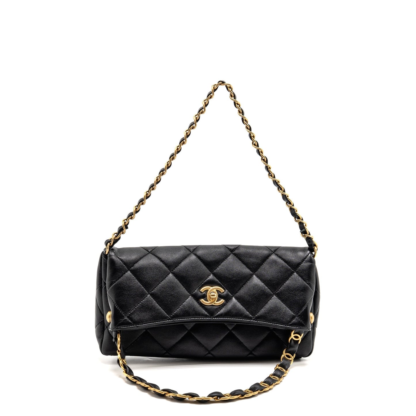 Chanel Hobo Lambskin GHW Microchip Black Shoulder Bag Ghw Microchip
