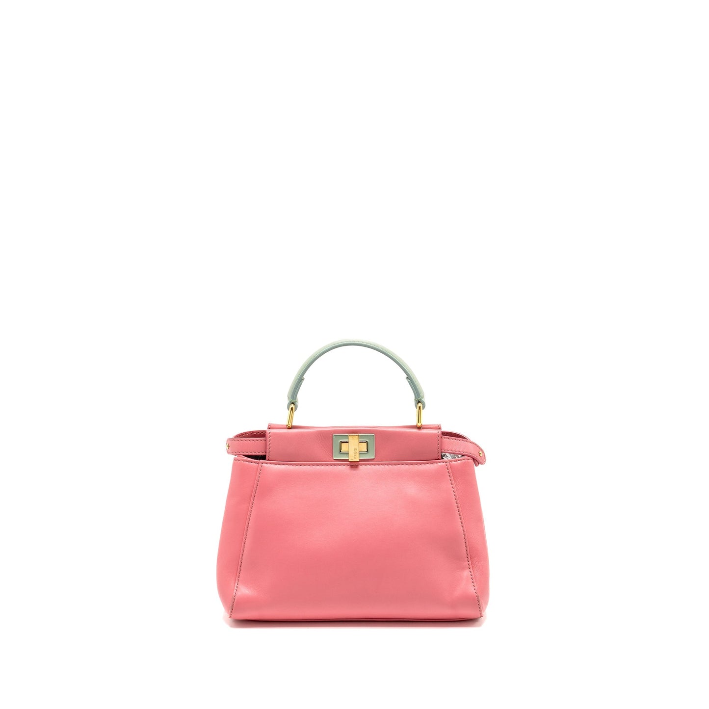 Fendi Colourblock Peekaboo Nappa Rosa Fluo Oxigen Slate Handbag Leather Mini Travel Bag