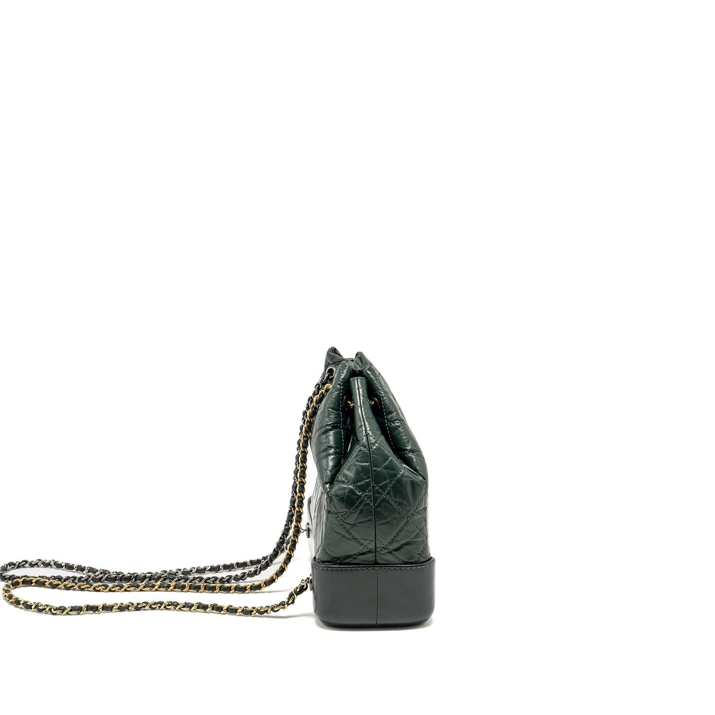 Chanel Gabrielle backpack aged calfskin dark hardware Multicolor Green Small