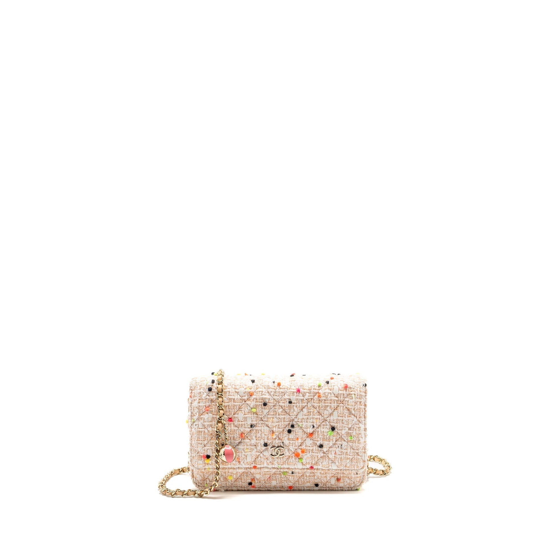 Chanel 19s On O Tweed LGHW Multicolour Wallet Case