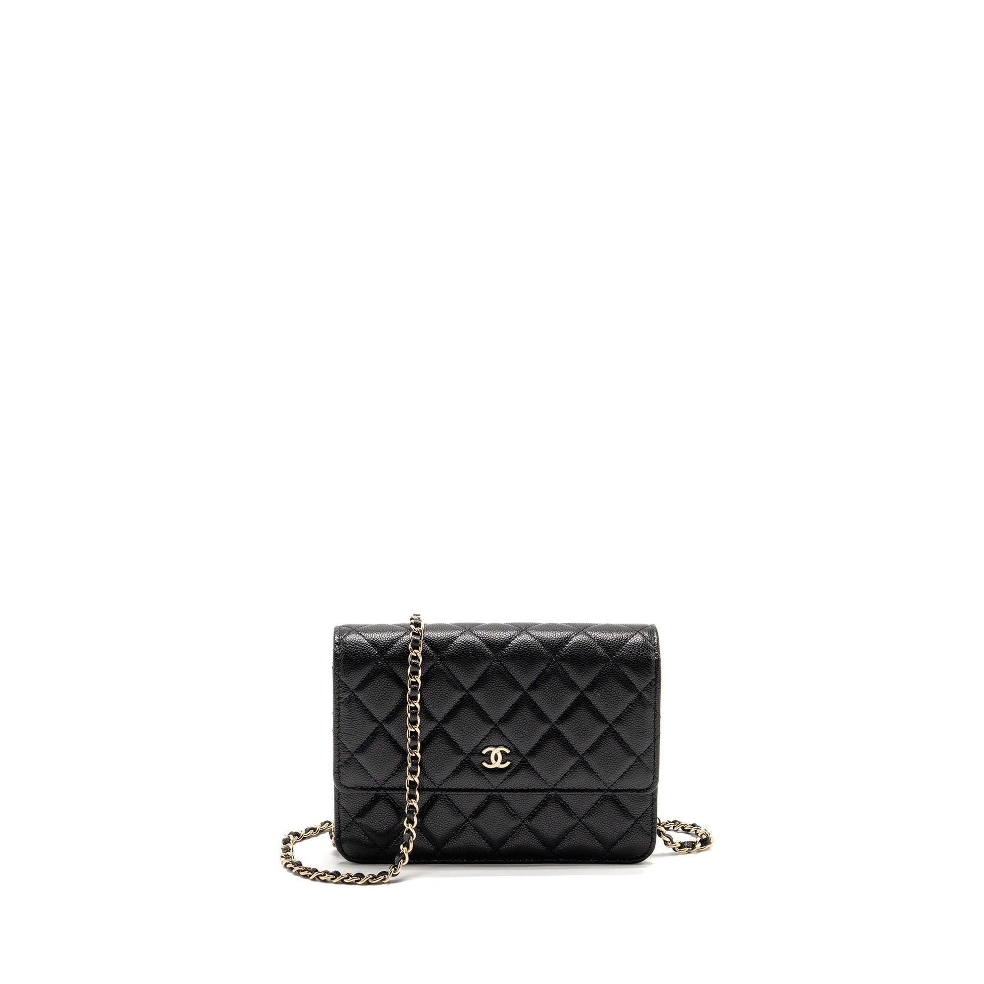 Chanel Square On Caviar LGHW Microchip Black Wallet Case