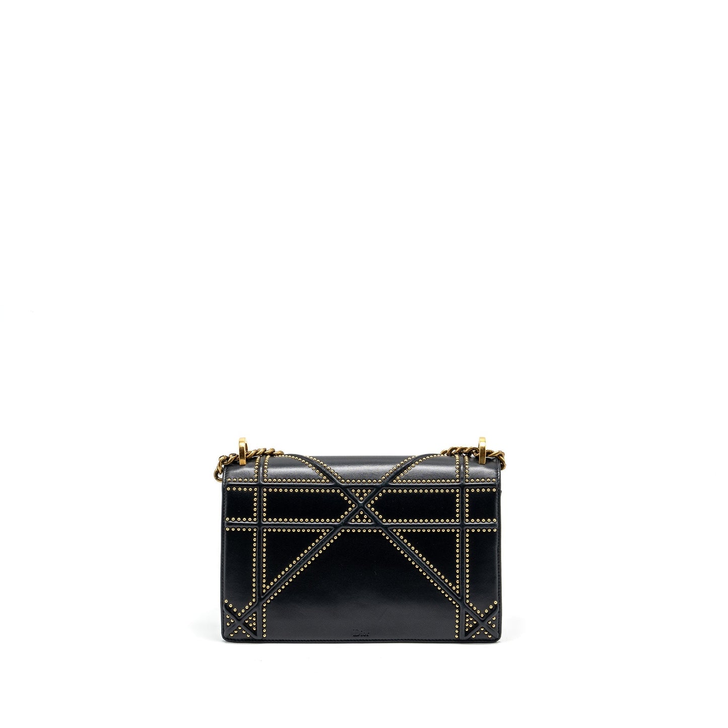 Dior Studded ama Lambskin Handbag Black Medium Travel Bag