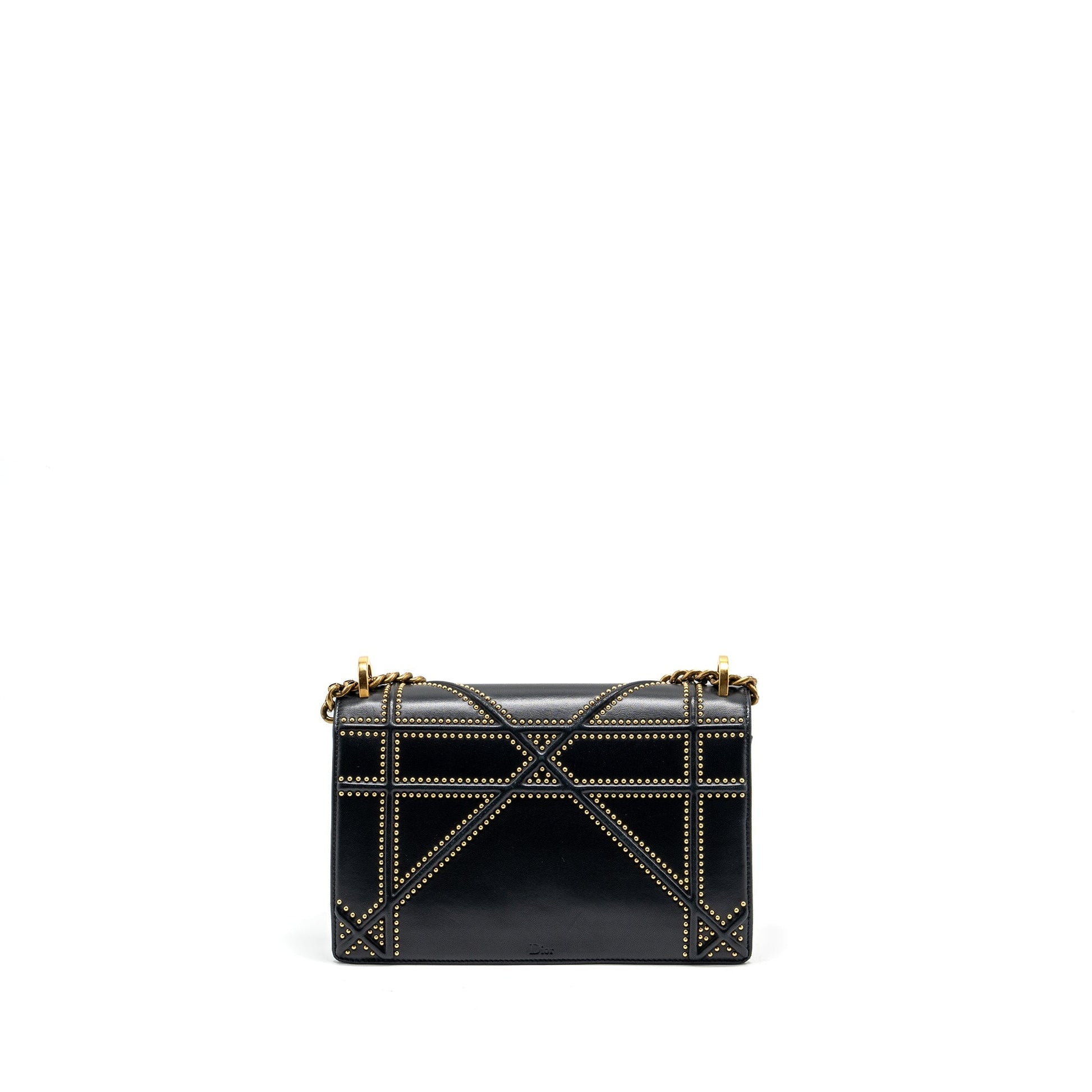 Dior Studded ama Lambskin Handbag Black Medium Travel Bag