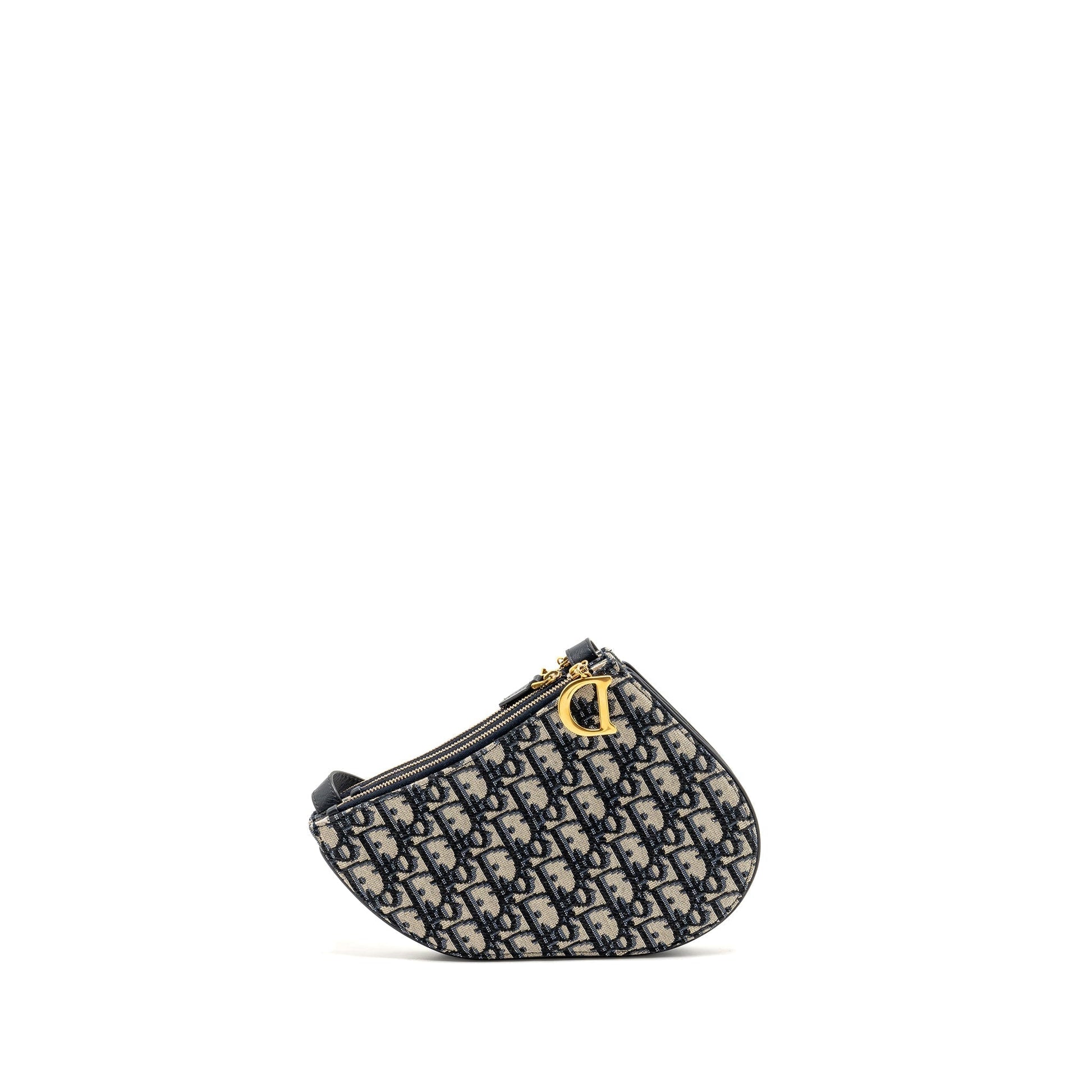 Dior Saddle Trio Pouch With Strap Oblique Handbag Canvas Travel Bag