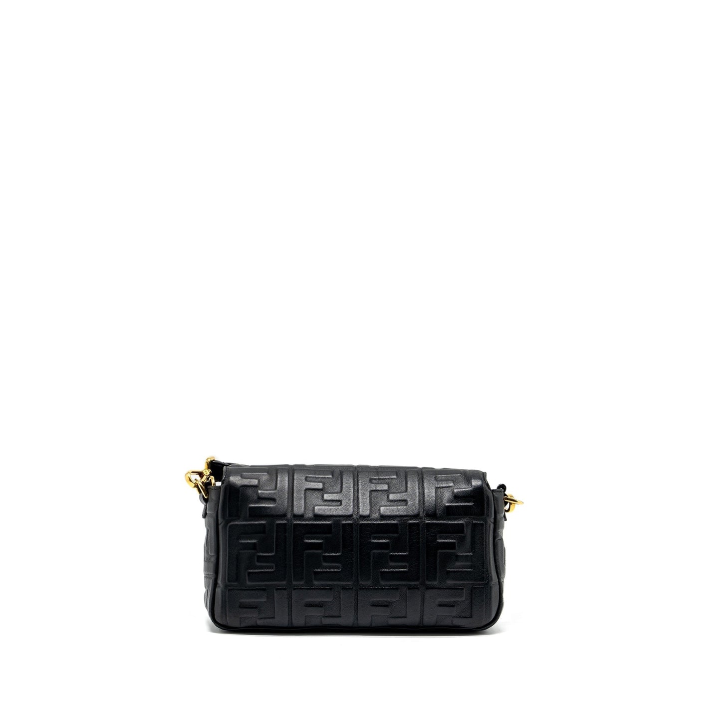 Fendi Baguette Purse With Motif Nappa Black Shoulder Bag