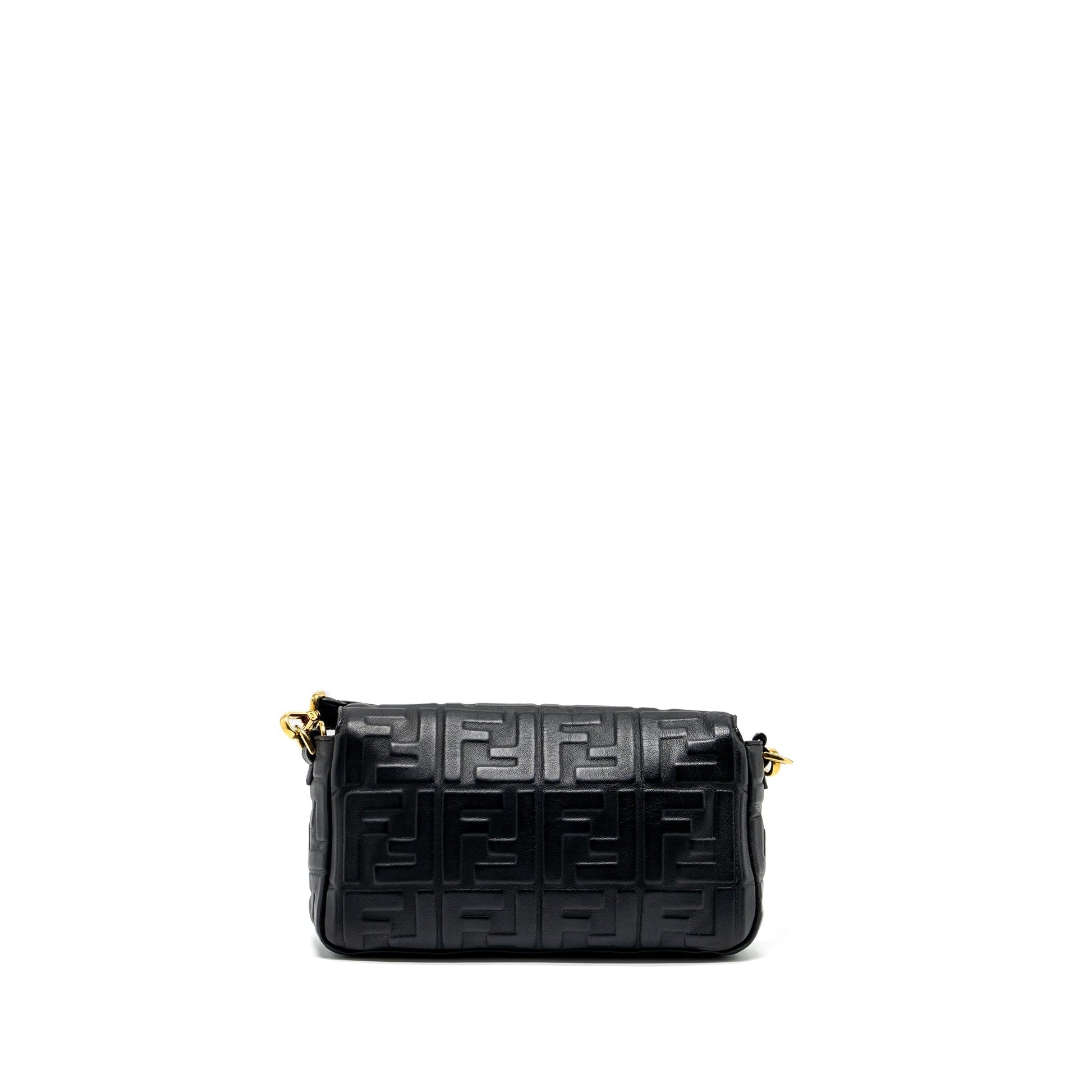Fendi Baguette Purse With Motif Nappa Black Shoulder Bag