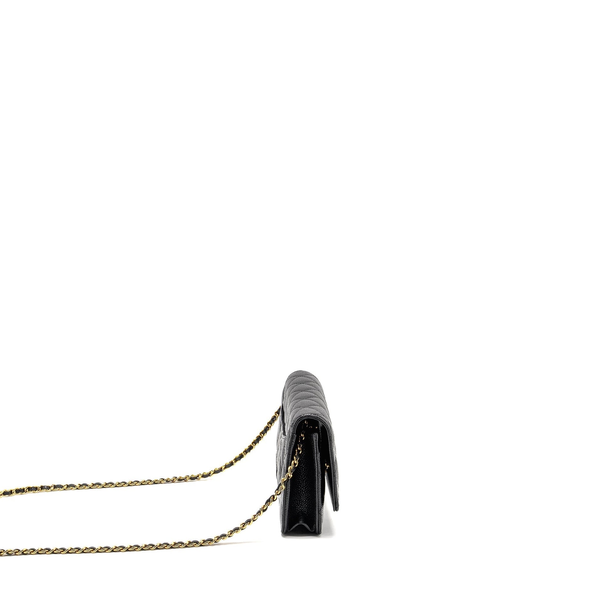 Chanel Classic On Caviar GHW Black Wallet Case Ghw 18