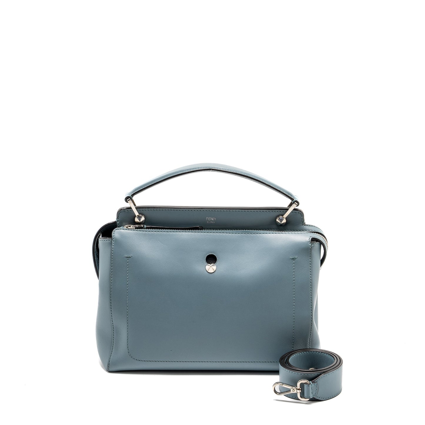 Fendi Dotcom Purse Calfskin Blue Travel Bag Calfskin Blue Shw