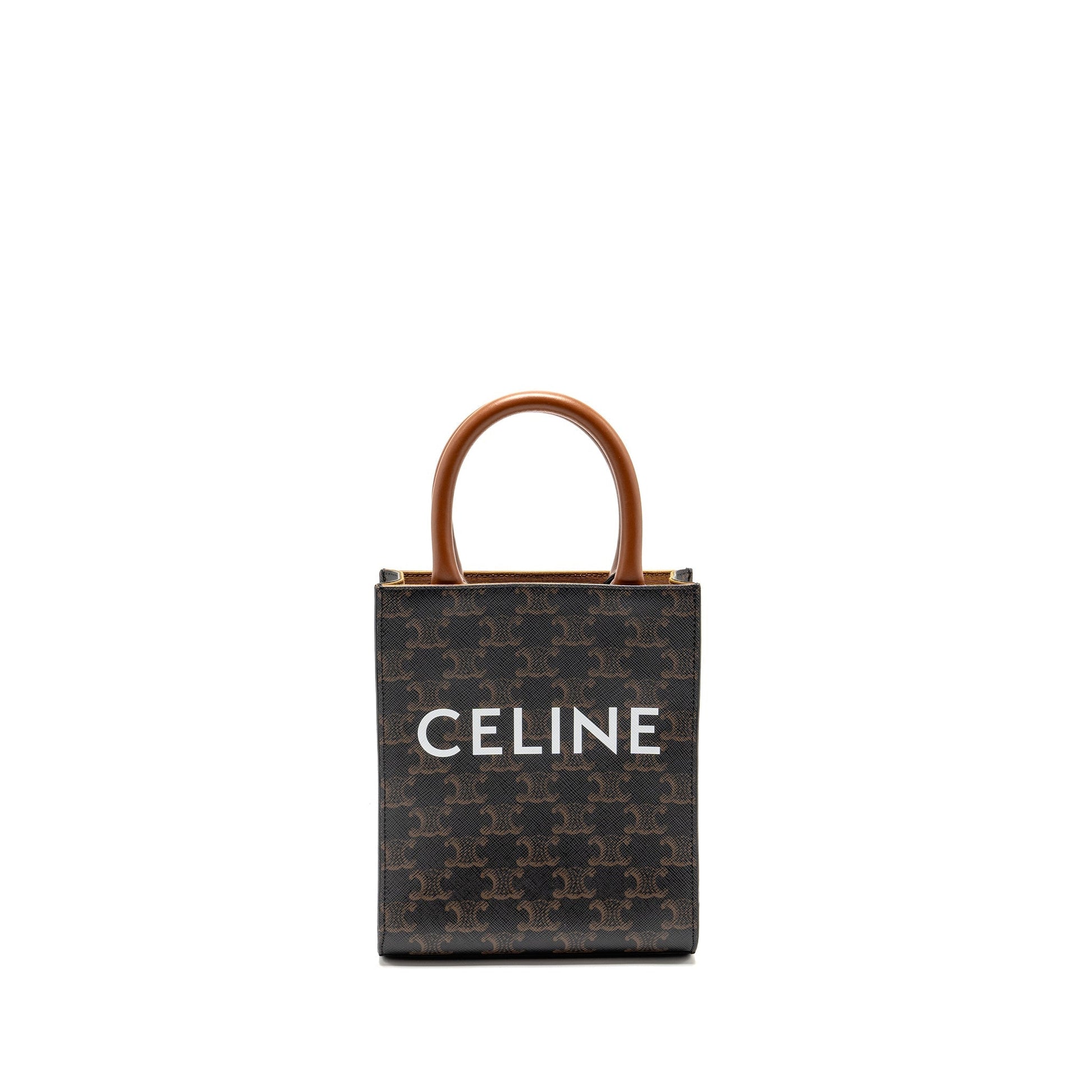 Celine Vertical Cabas Triomphe Handbag Canvas Mini Travel Bag