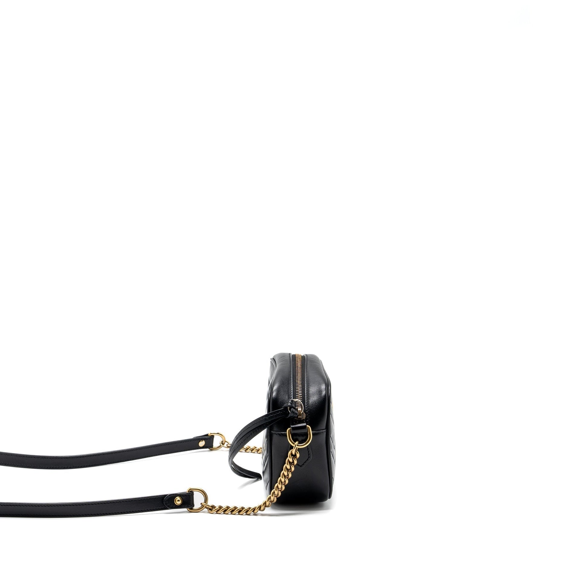 Gucci Marmont Camera Bag Leather Black Travel Bag
