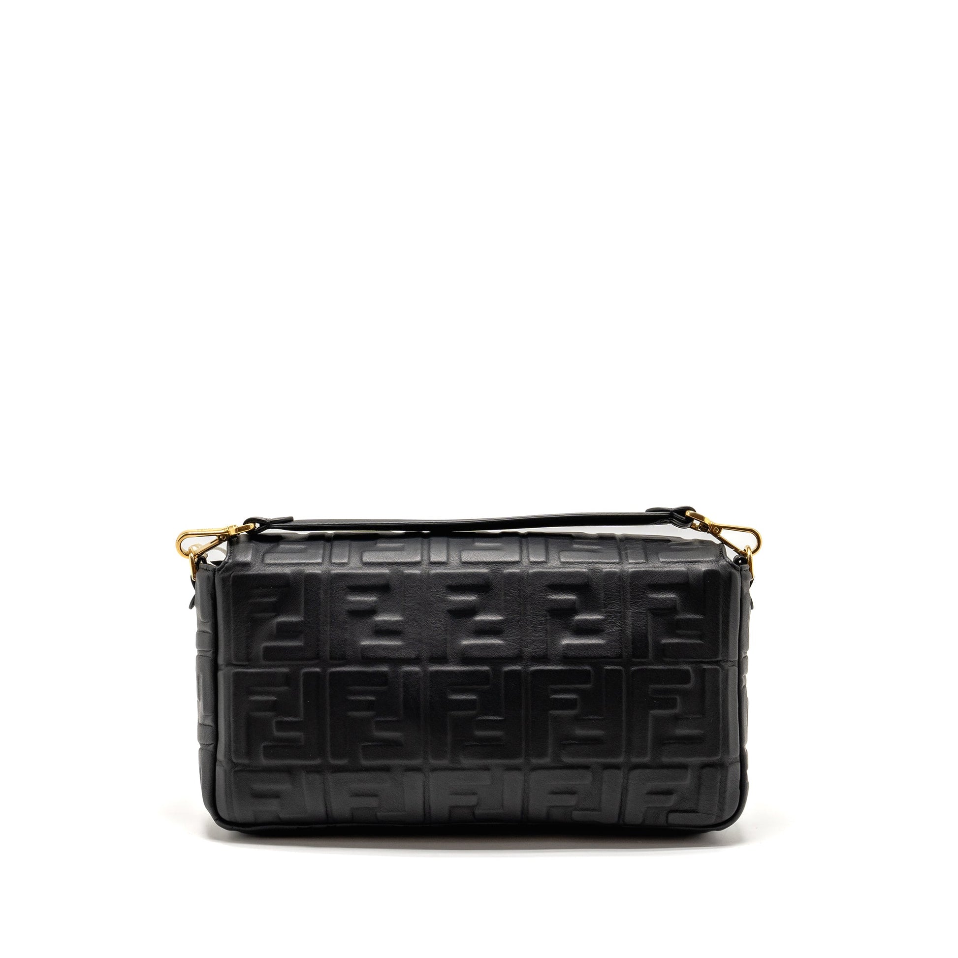 Fendi Baguette Purse Nappa Black Large Shoulder Bag