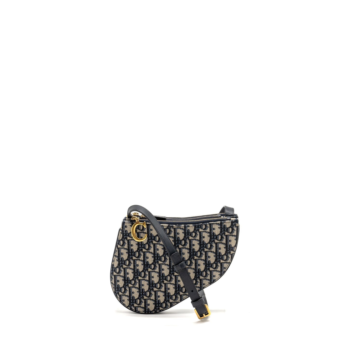 Dior Saddle Trio Pouch With Strap Oblique Handbag Canvas Travel Bag