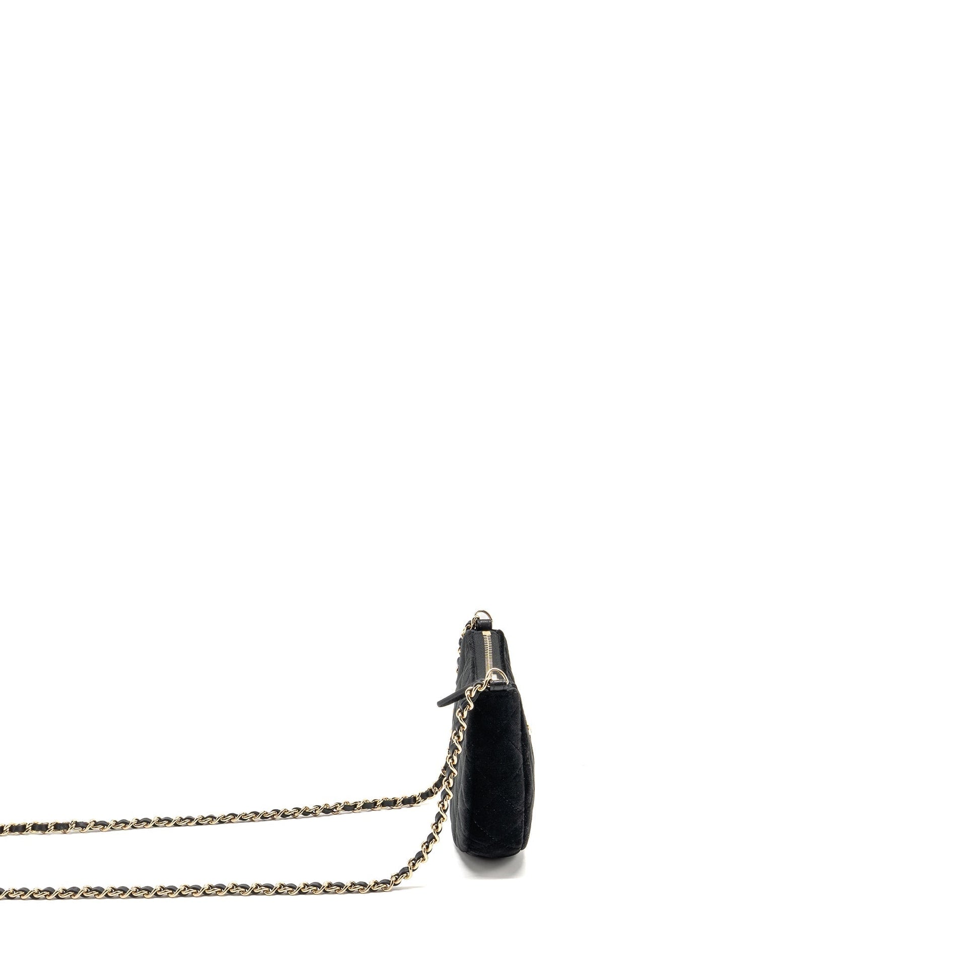 Chanel Quilted Crystal Hobo Velvet LGHW microchip Black Crossbody Bag