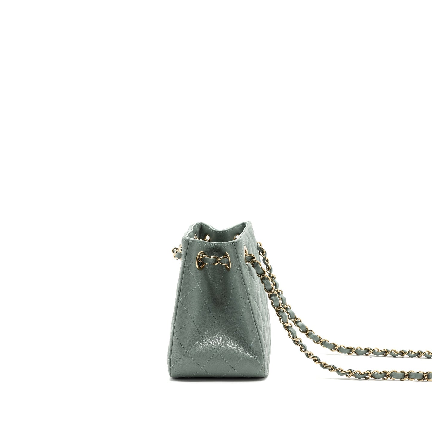Chanel 23C bucket caviar light LGHW microchip Grey Tote Bag
