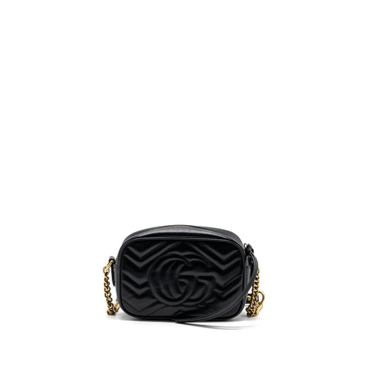 Gucci Marmont Camera Bag Leather Black Travel Bag