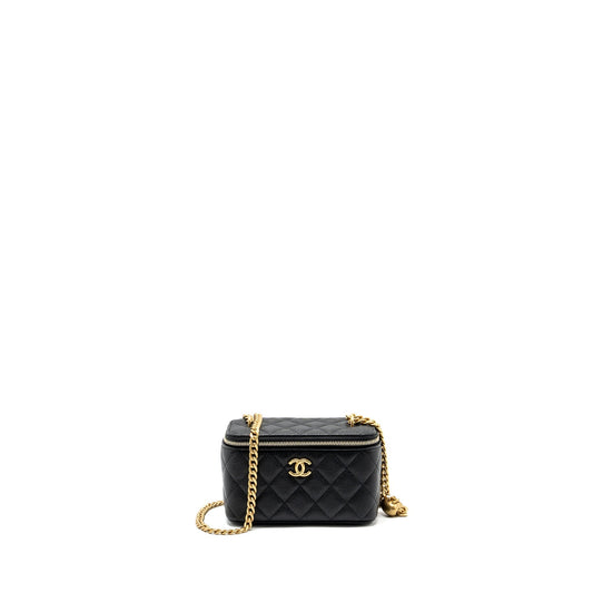 Chanel Coco Love Long Vanity Adjustable Caviar Black Handbag